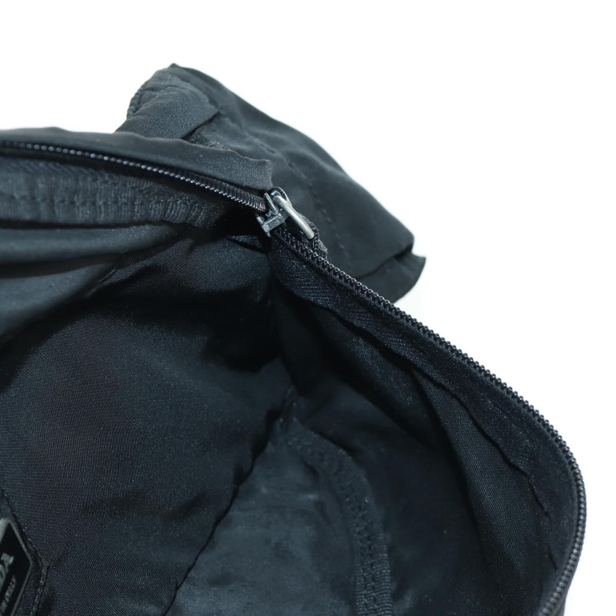 PRADA Waist bag Nylon Black Silver Auth 172984V
