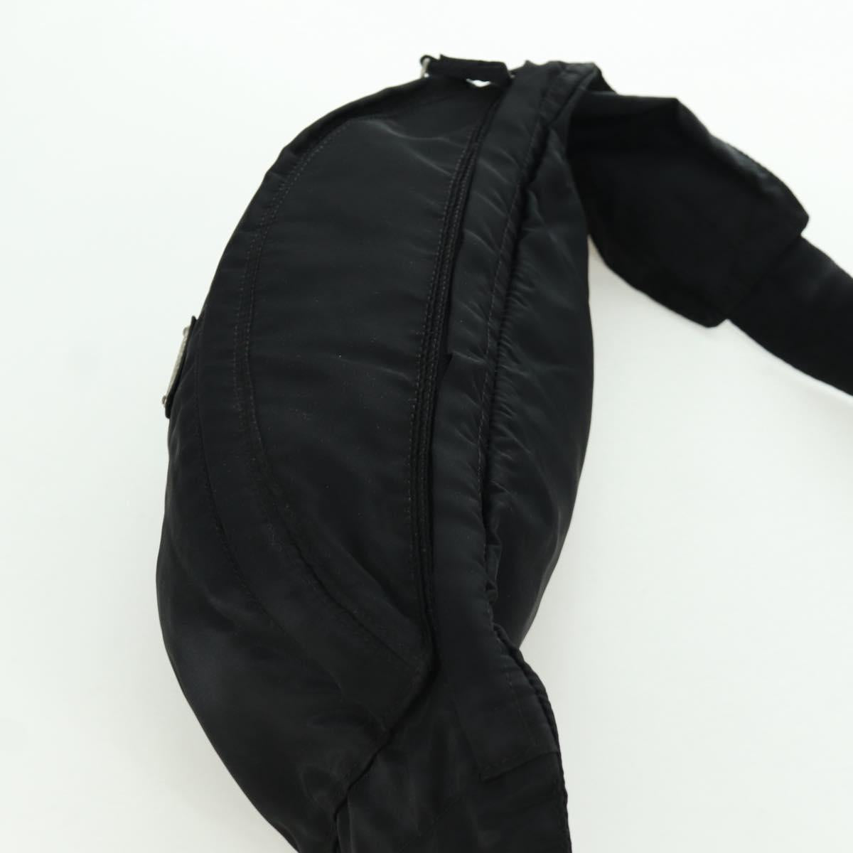 PRADA Waist bag Nylon Black Silver Auth 172984V
