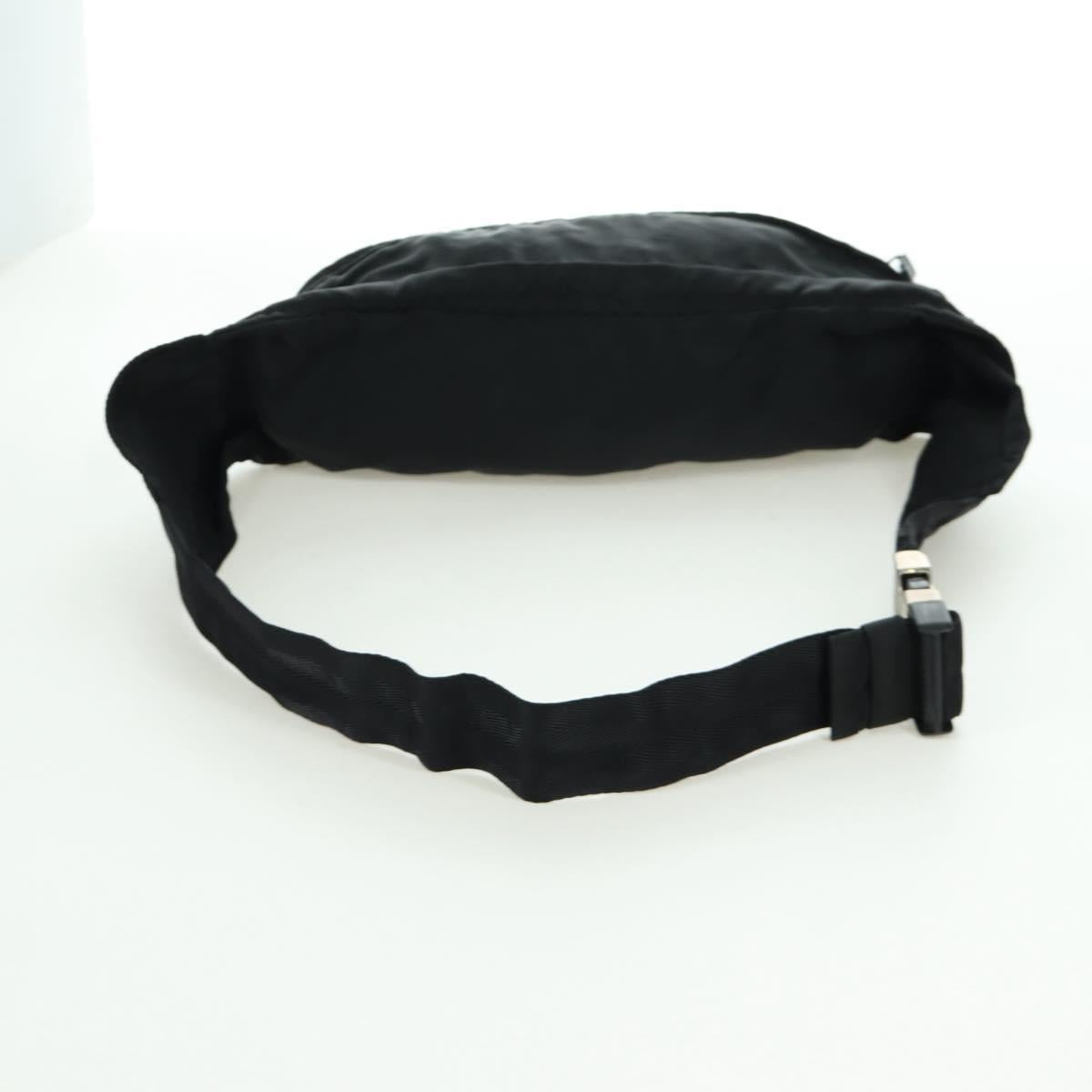 PRADA Waist bag Nylon Black Silver Auth 172984V