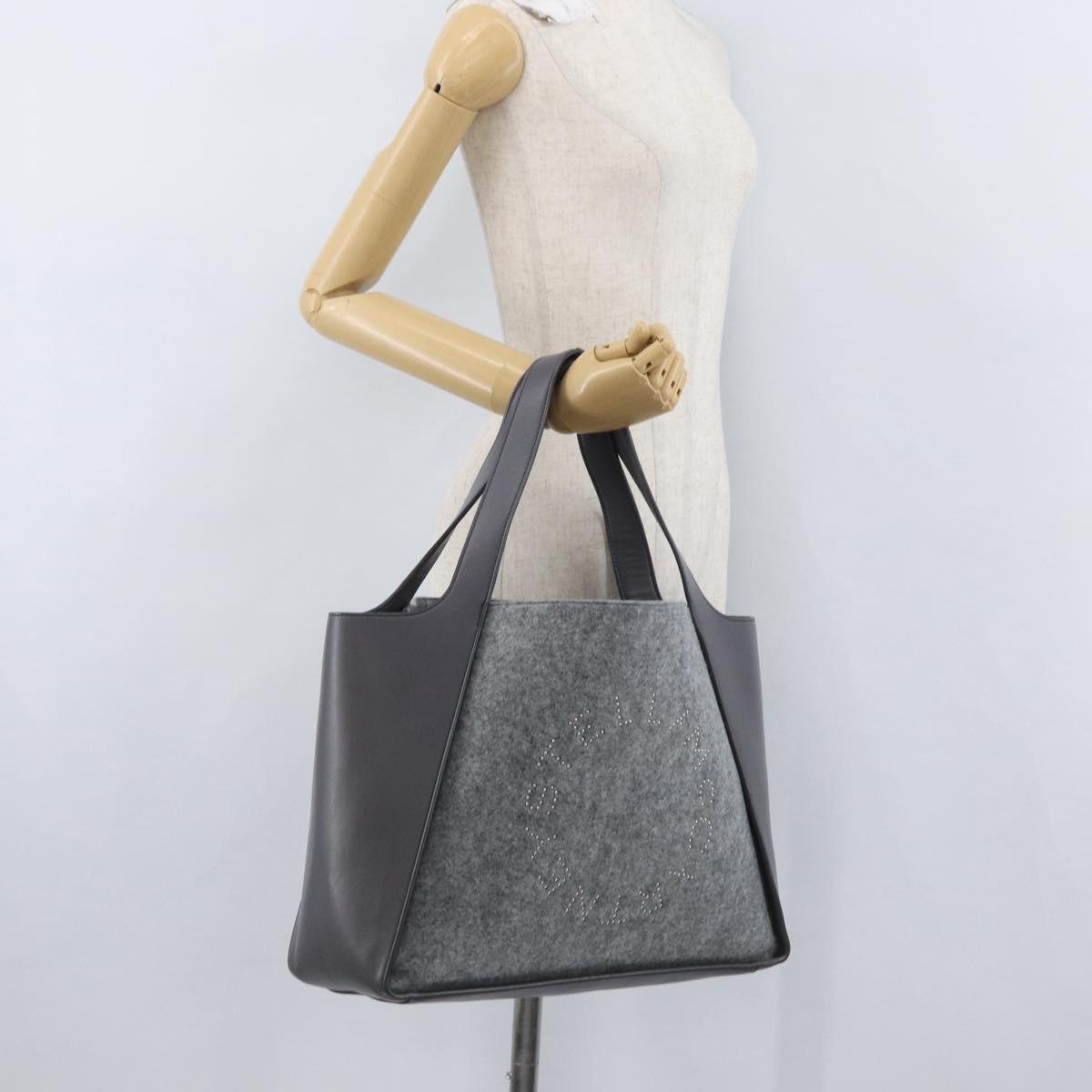Stella MacCartney Tote Bag polyester Gray Silver Auth 172985