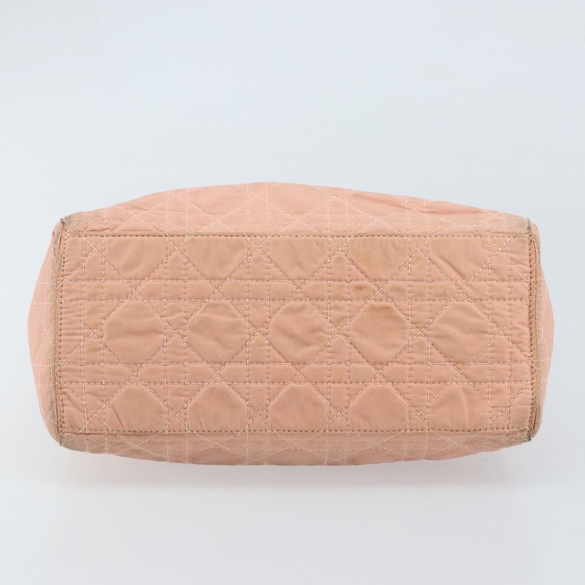 Christian Dior Lady Dior Hand Bag Nylon Pink Silver Auth 173001
