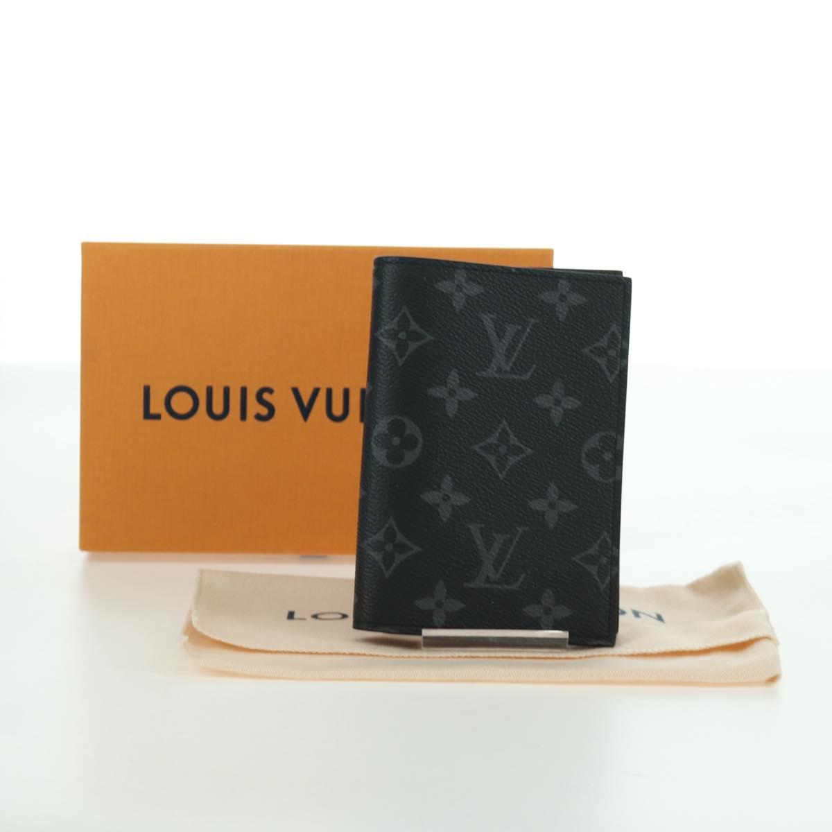 LOUIS VUITTON Monogram Eclipse Couverture Passpole NM Case M64501 Auth 173016S
