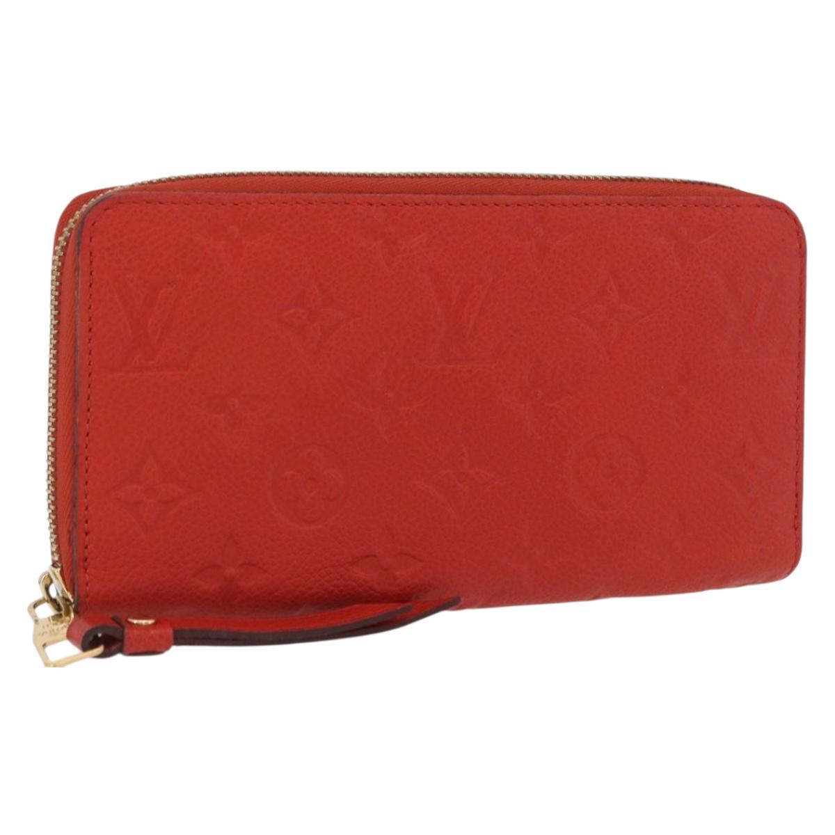 LOUIS VUITTON Monogram Empreinte Zippy Long Wallet Orange M60775 LV Auth 173020V