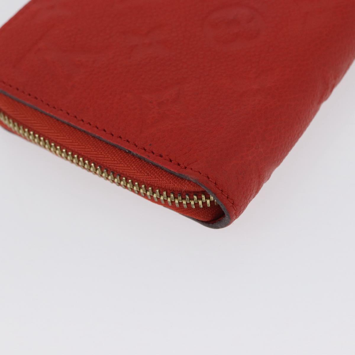 LOUIS VUITTON Monogram Empreinte Zippy Long Wallet Orange M60775 LV Auth 173020V