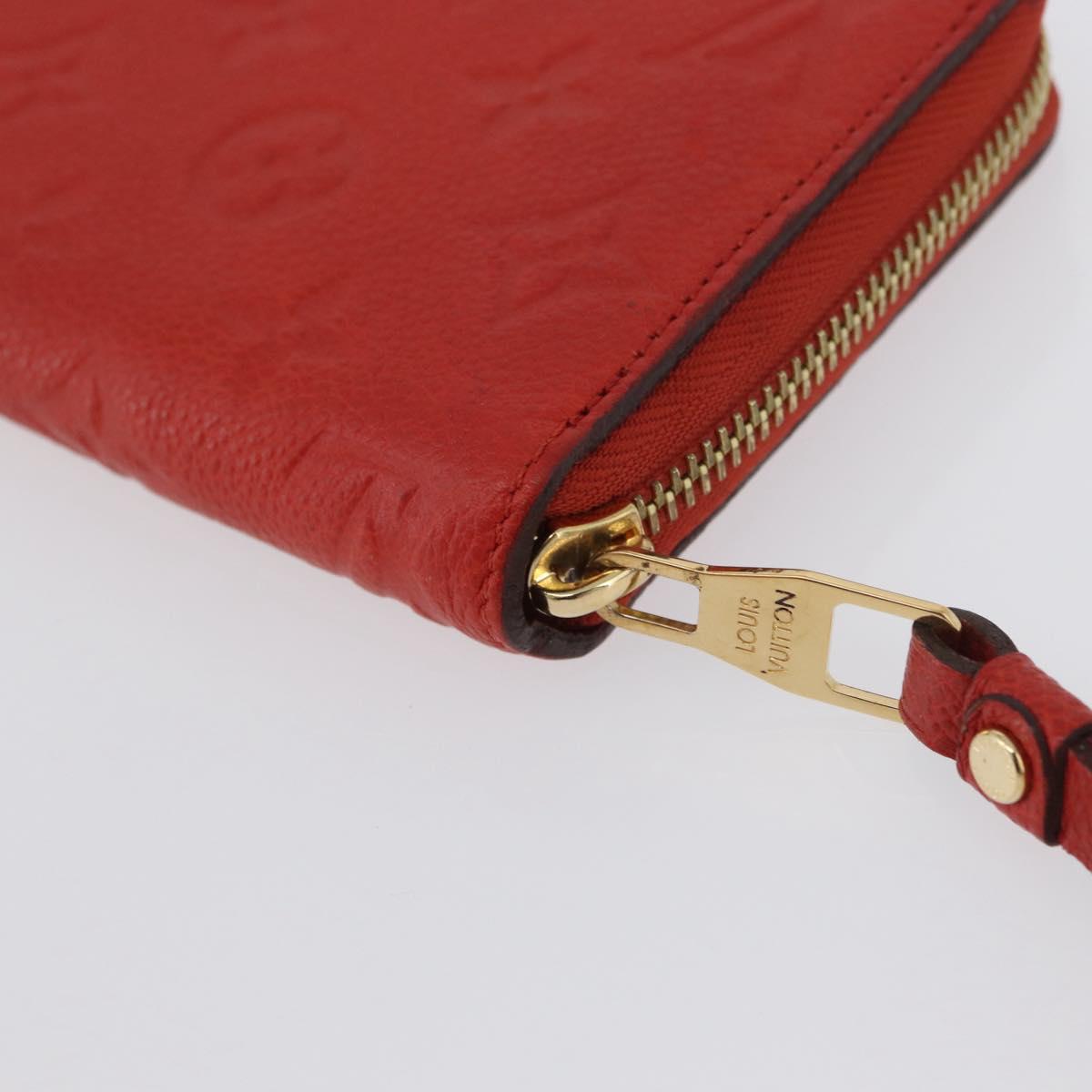 LOUIS VUITTON Monogram Empreinte Zippy Long Wallet Orange M60775 LV Auth 173020V
