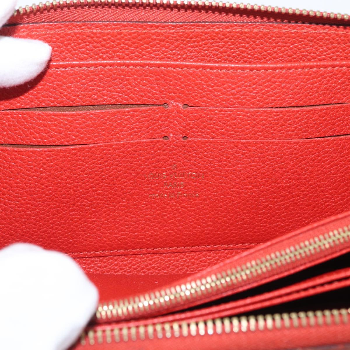 LOUIS VUITTON Monogram Empreinte Zippy Long Wallet Orange M60775 LV Auth 173020V