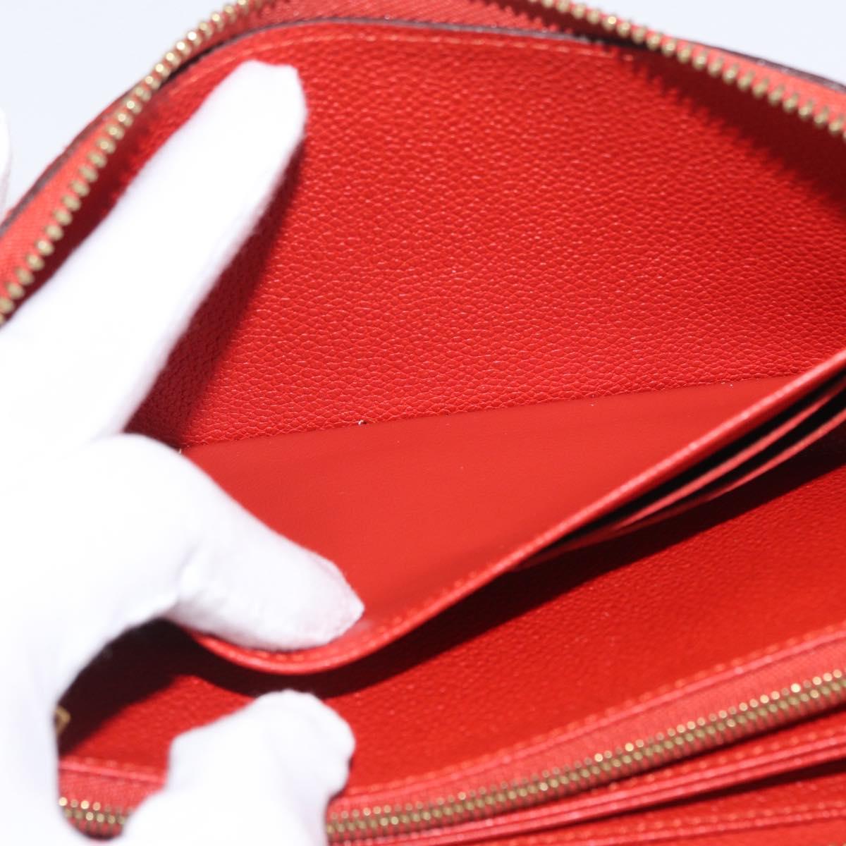 LOUIS VUITTON Monogram Empreinte Zippy Long Wallet Orange M60775 LV Auth 173020V