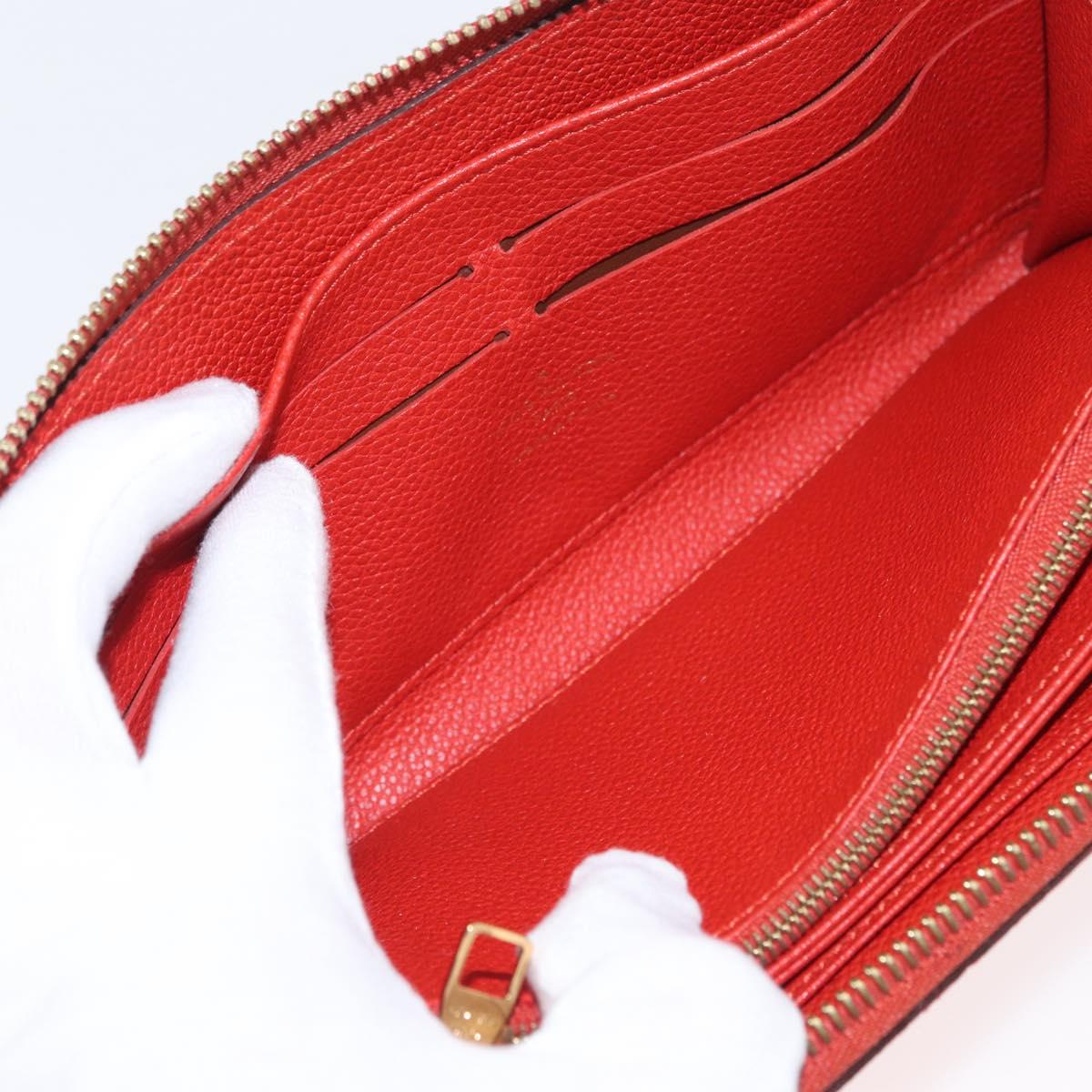 LOUIS VUITTON Monogram Empreinte Zippy Long Wallet Orange M60775 LV Auth 173020V