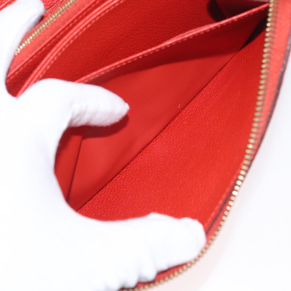 LOUIS VUITTON Monogram Empreinte Zippy Long Wallet Orange M60775 LV Auth 173020V