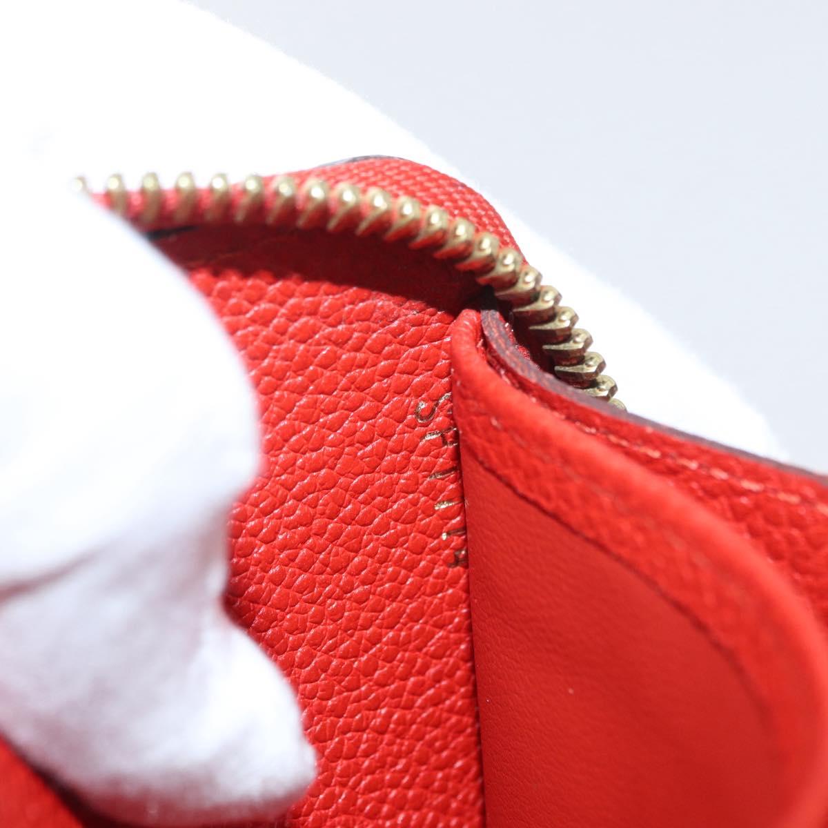 LOUIS VUITTON Monogram Empreinte Zippy Long Wallet Orange M60775 LV Auth 173020V