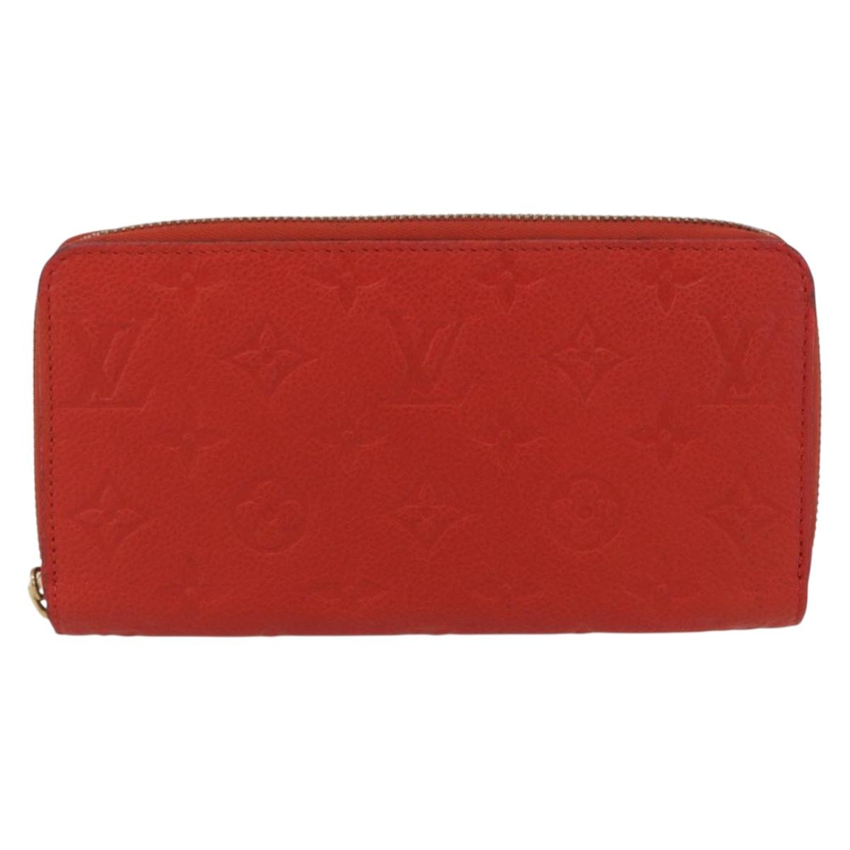 LOUIS VUITTON Monogram Empreinte Zippy Long Wallet Orange M60775 LV Auth 173020V