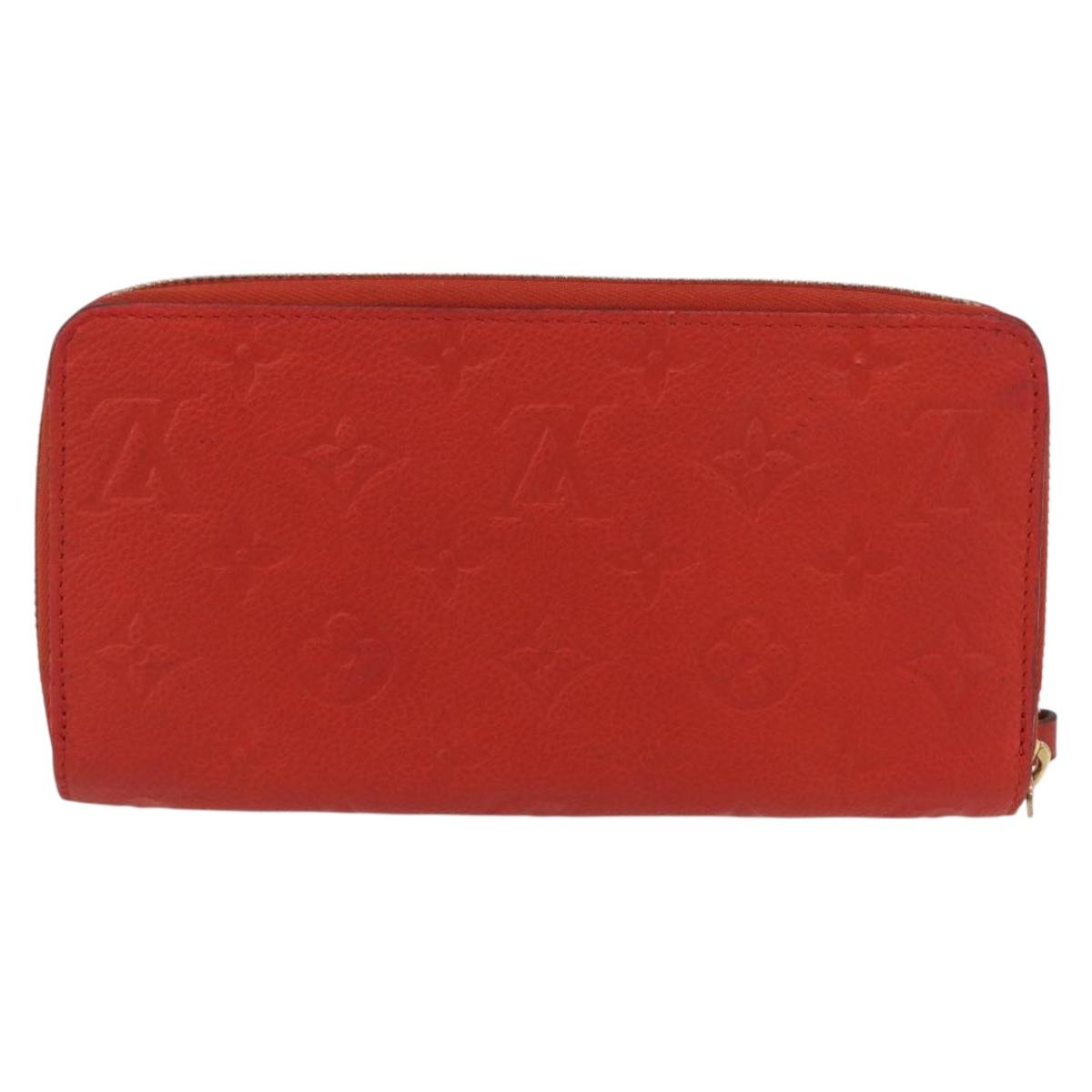 LOUIS VUITTON Monogram Empreinte Zippy Long Wallet Orange M60775 LV Auth 173020V