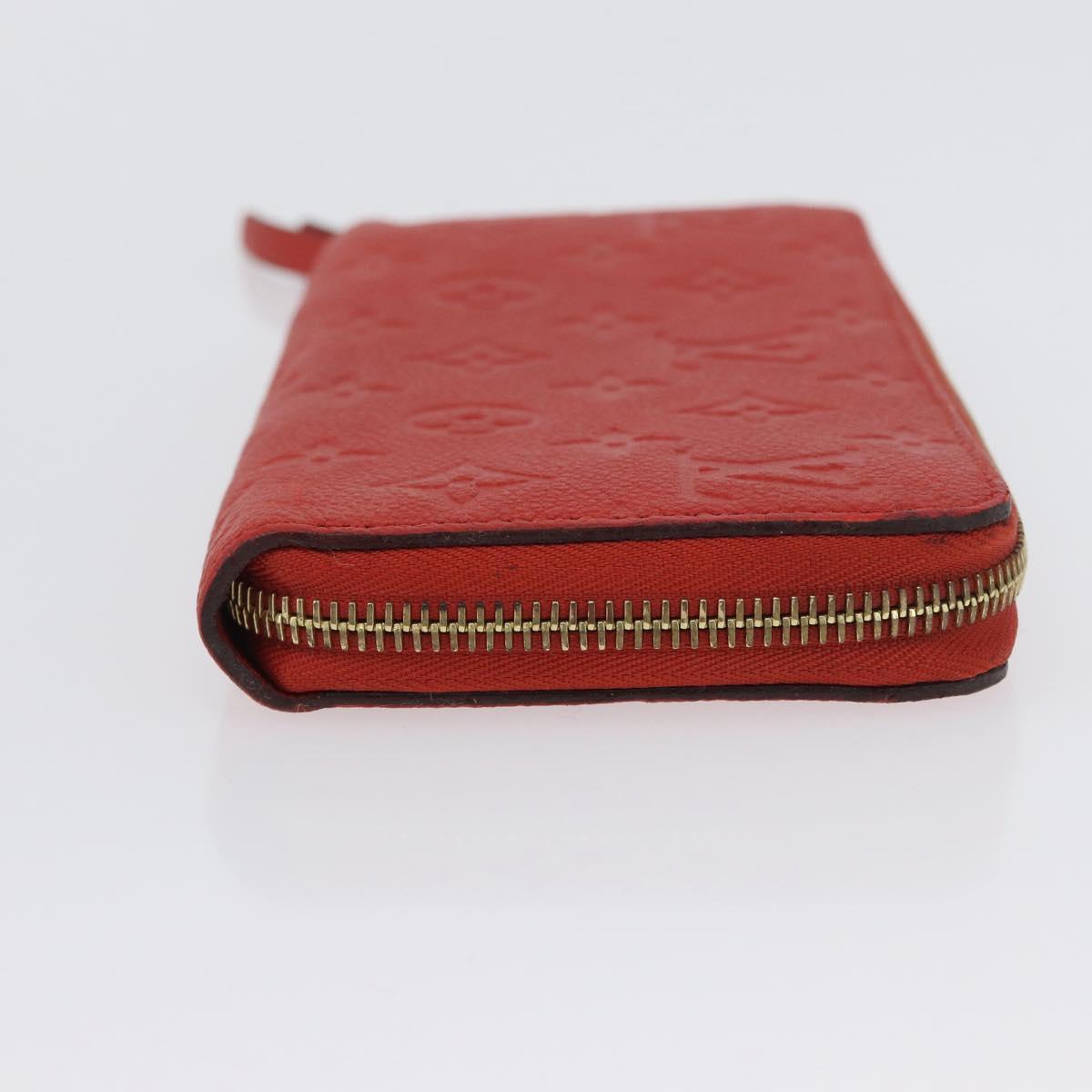 LOUIS VUITTON Monogram Empreinte Zippy Long Wallet Orange M60775 LV Auth 173020V