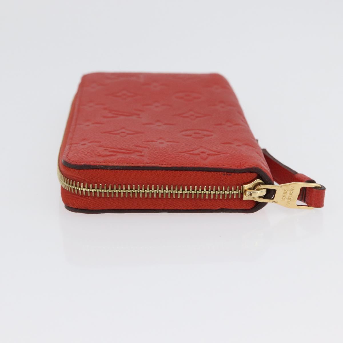 LOUIS VUITTON Monogram Empreinte Zippy Long Wallet Orange M60775 LV Auth 173020V
