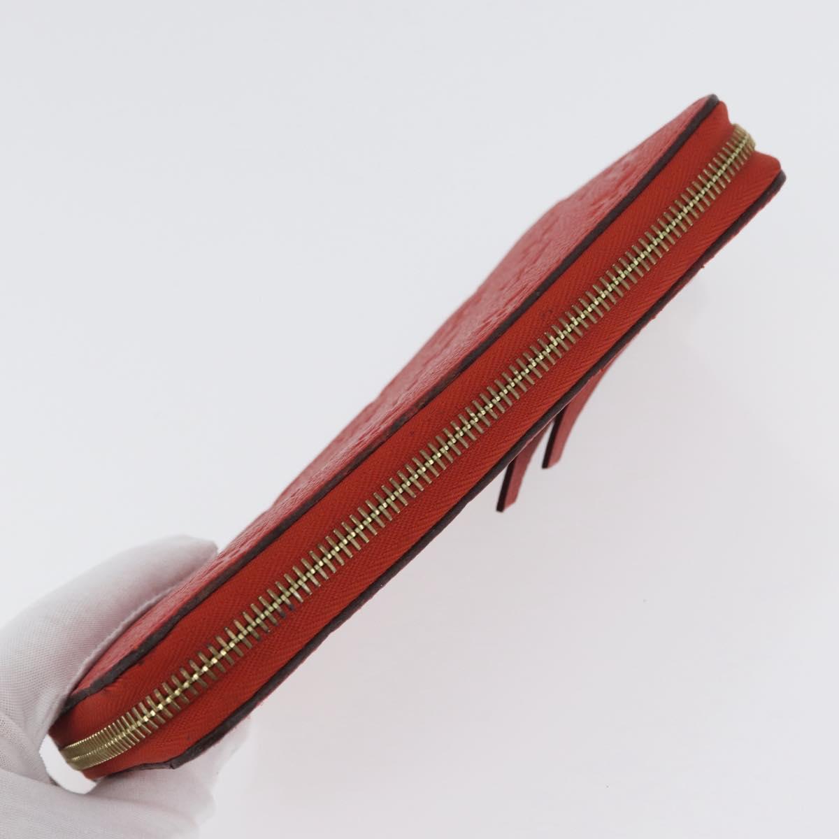 LOUIS VUITTON Monogram Empreinte Zippy Long Wallet Orange M60775 LV Auth 173020V