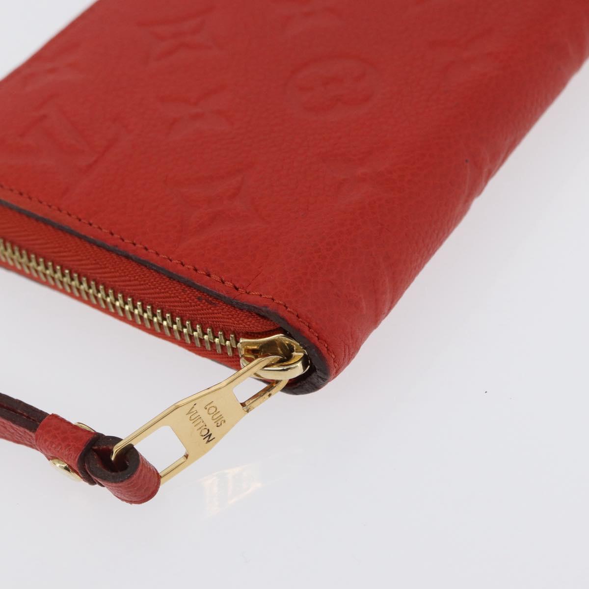LOUIS VUITTON Monogram Empreinte Zippy Long Wallet Orange M60775 LV Auth 173020V