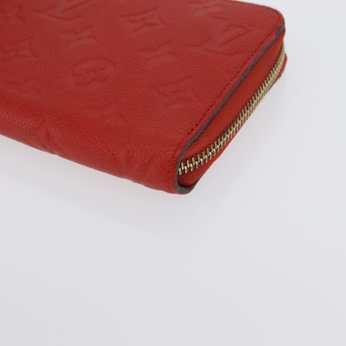 LOUIS VUITTON Monogram Empreinte Zippy Long Wallet Orange M60775 LV Auth 173020V