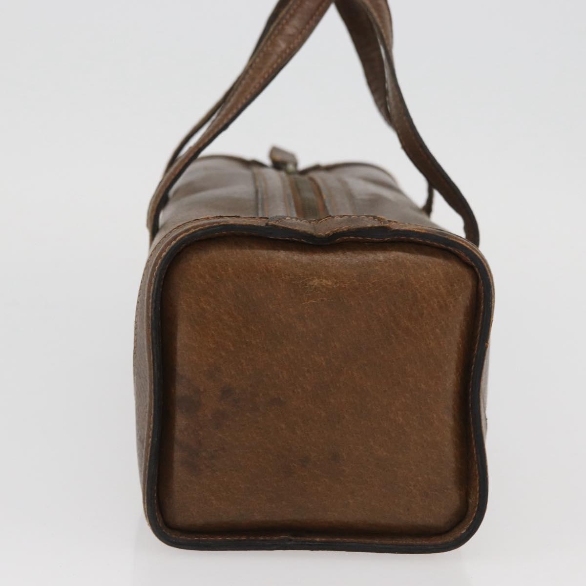 GUCCI Hand Bag Leather Brown Auth 173031
