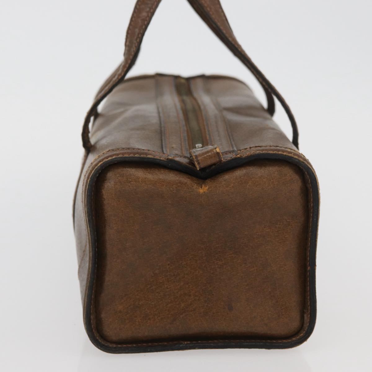 GUCCI Hand Bag Leather Brown Auth 173031