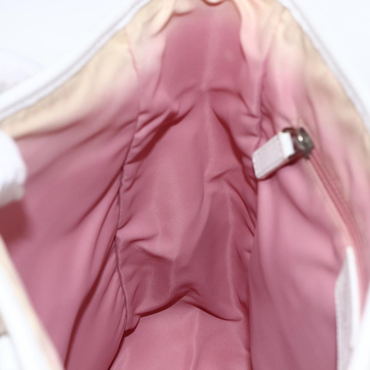 Christian Dior Trotter Canvas Tote Bag Pink Silver Auth 173100