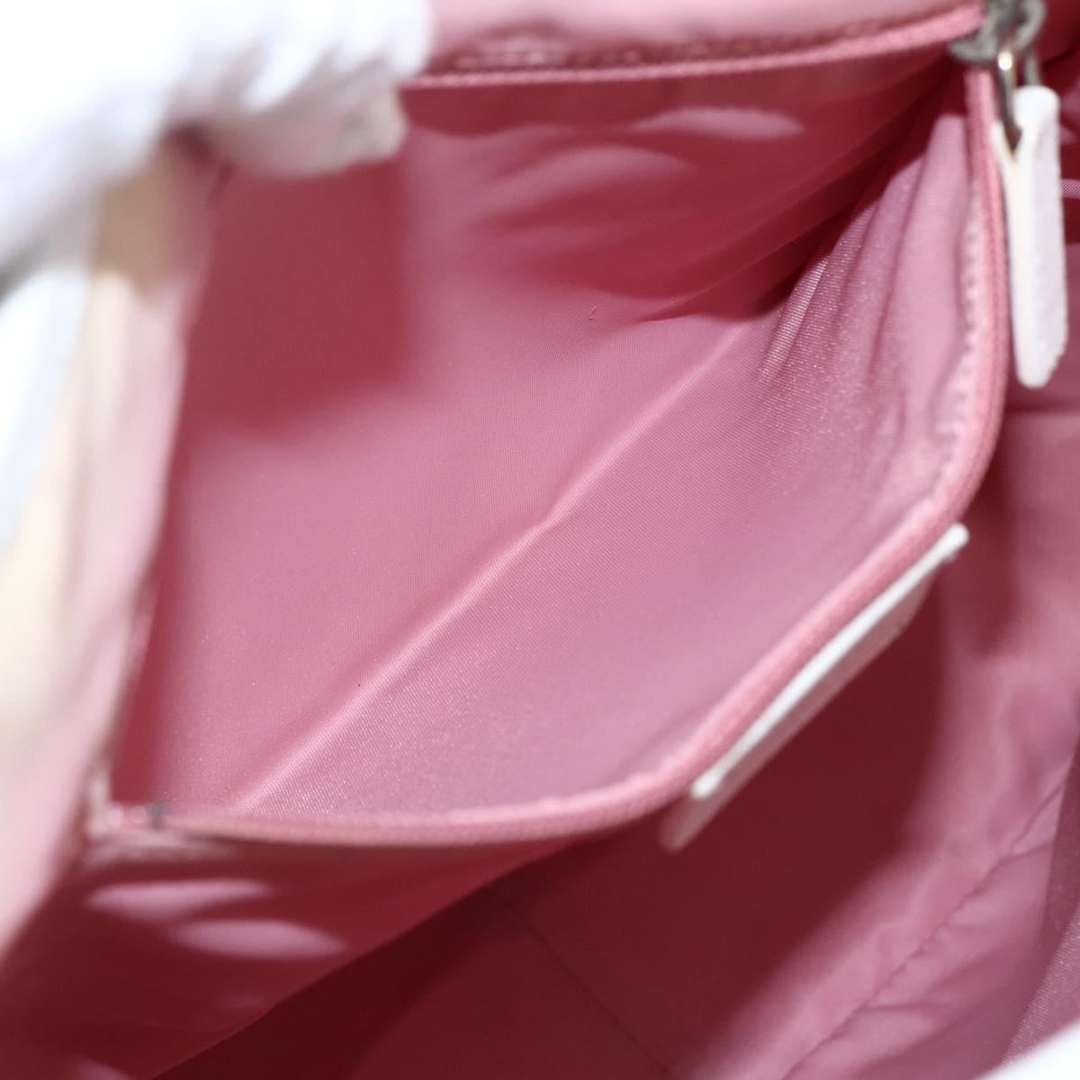 Christian Dior Trotter Canvas Tote Bag Pink Silver Auth 173100