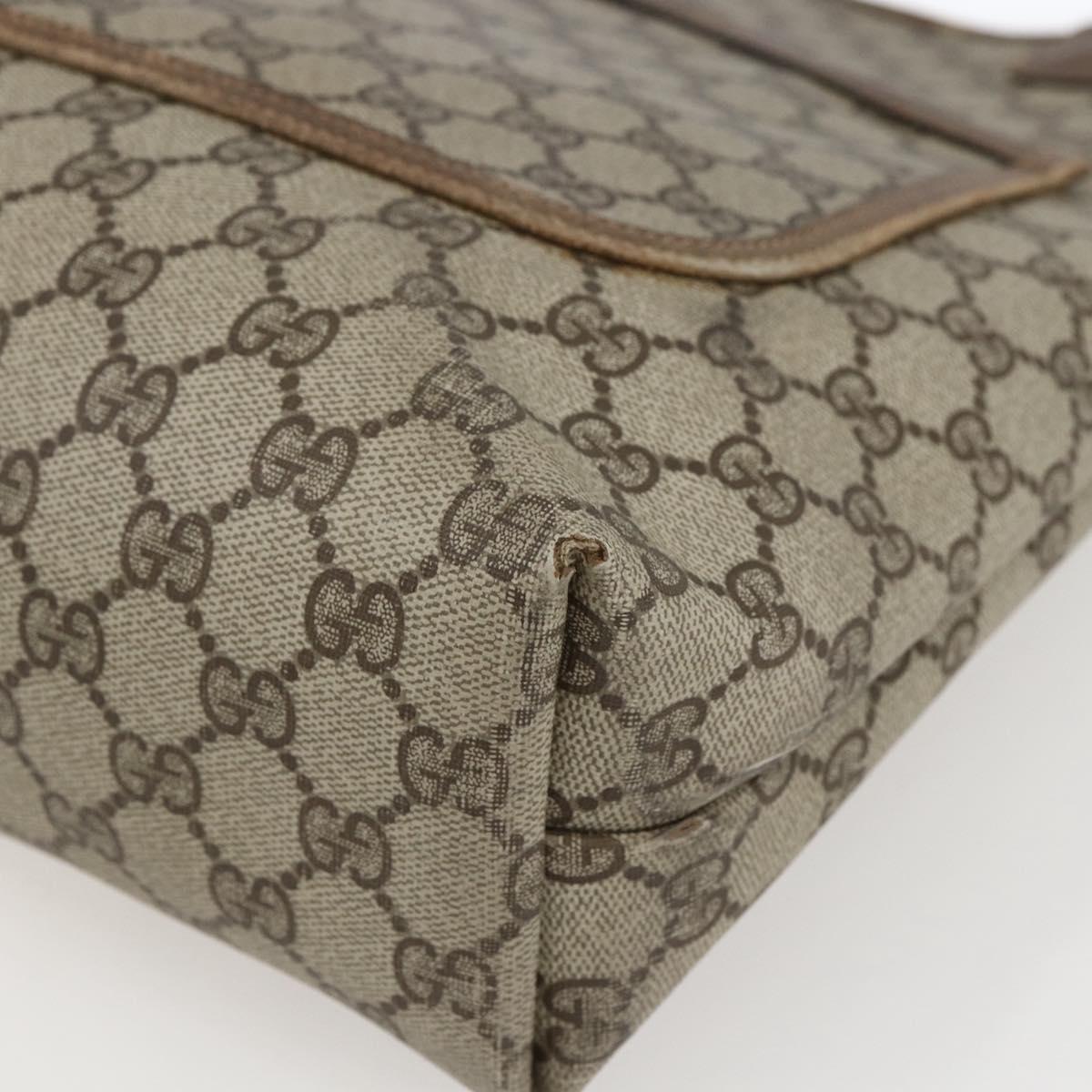 GUCCI GG Supreme Web Sherry Line Tote Bag PVC Beige 39 02 003 Auth 173103