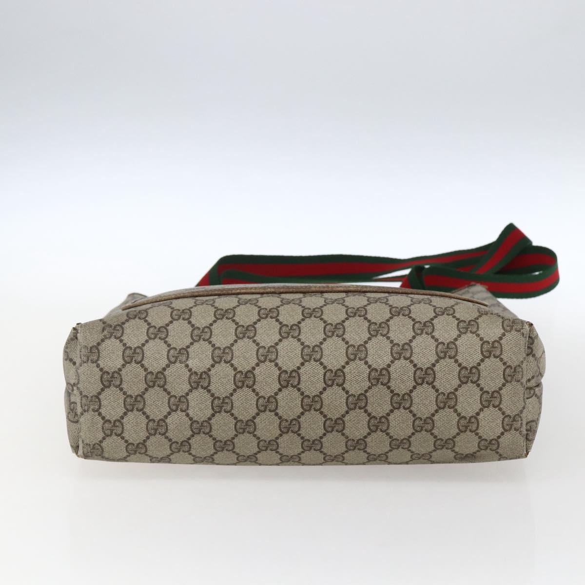 GUCCI GG Supreme Web Sherry Line Tote Bag PVC Beige 39 02 003 Auth 173103
