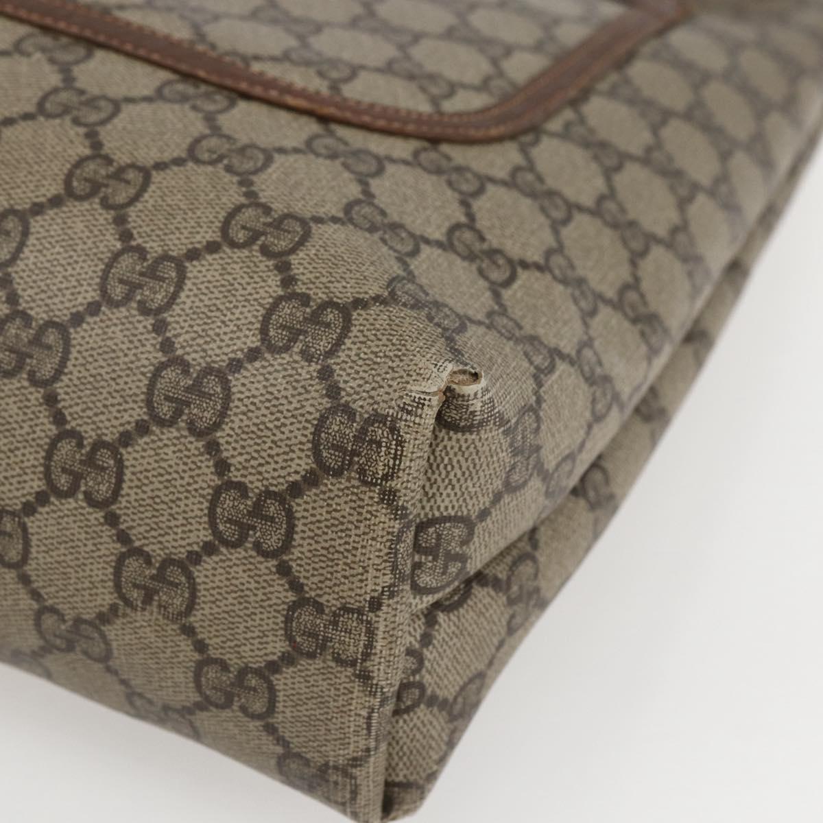 GUCCI GG Supreme Web Sherry Line Tote Bag PVC Beige 39 02 003 Auth 173109