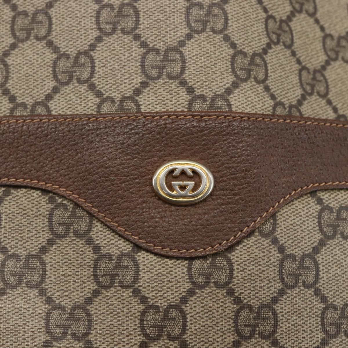 GUCCI GG Supreme Web Sherry Line Tote Bag PVC Beige 39 02 003 Auth 173109