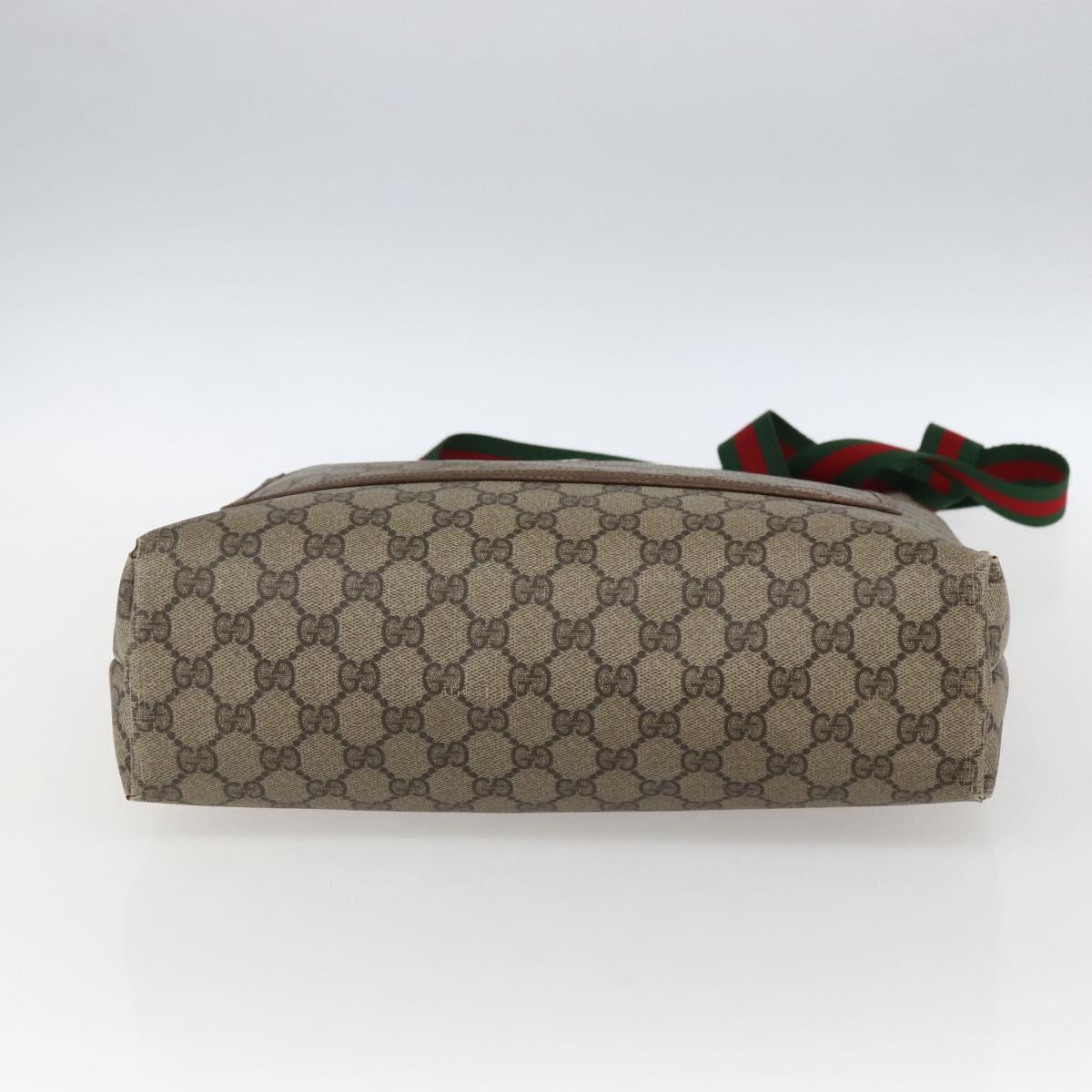 GUCCI GG Supreme Web Sherry Line Tote Bag PVC Beige 39 02 003 Auth 173109