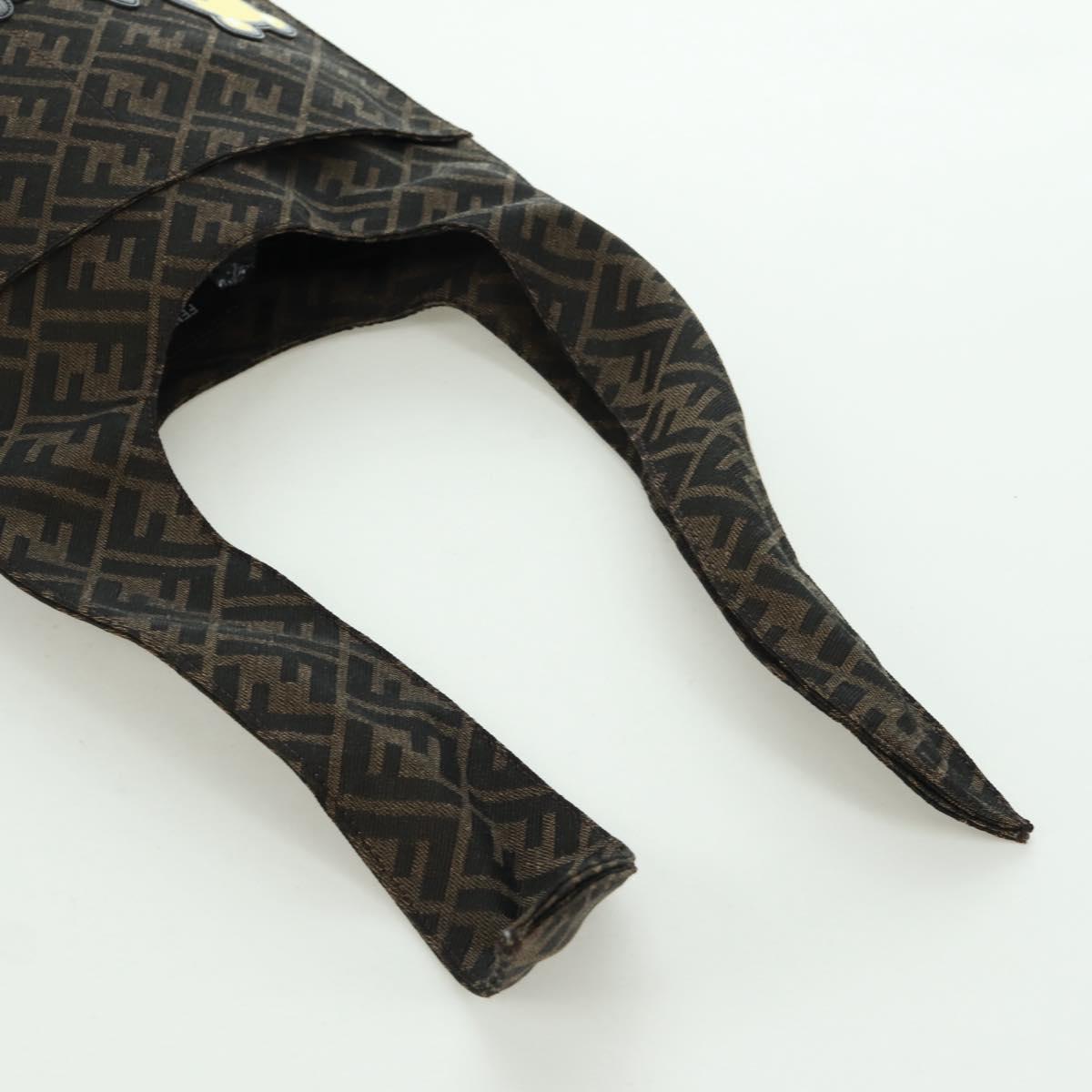 FENDI Zucca Canvas Taroout Hand Bag Brown Black Auth 173118SM