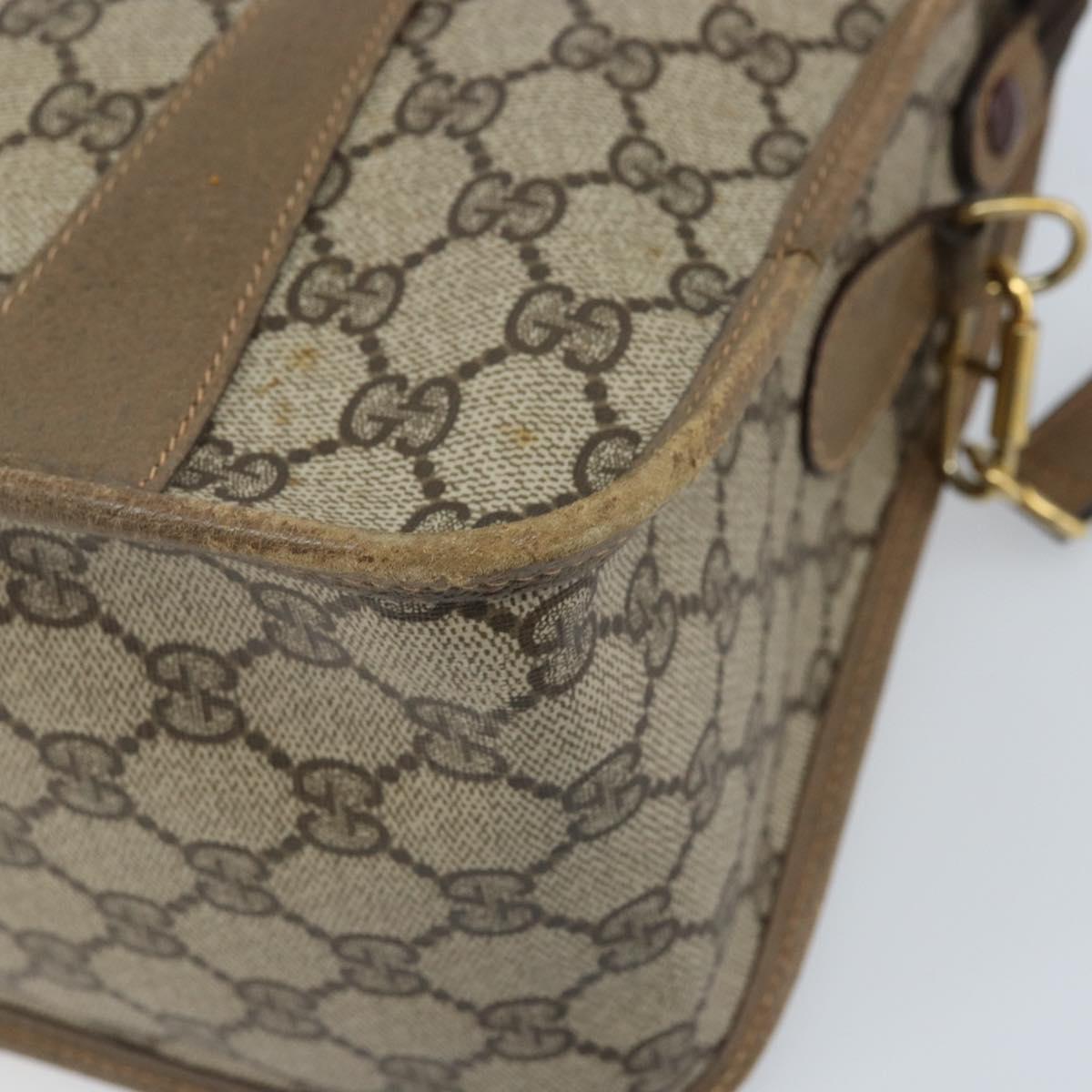 GUCCI GG Supreme Web Sherry Line Bag PVC 2way Beige Gold 41 02 039 Auth 173119