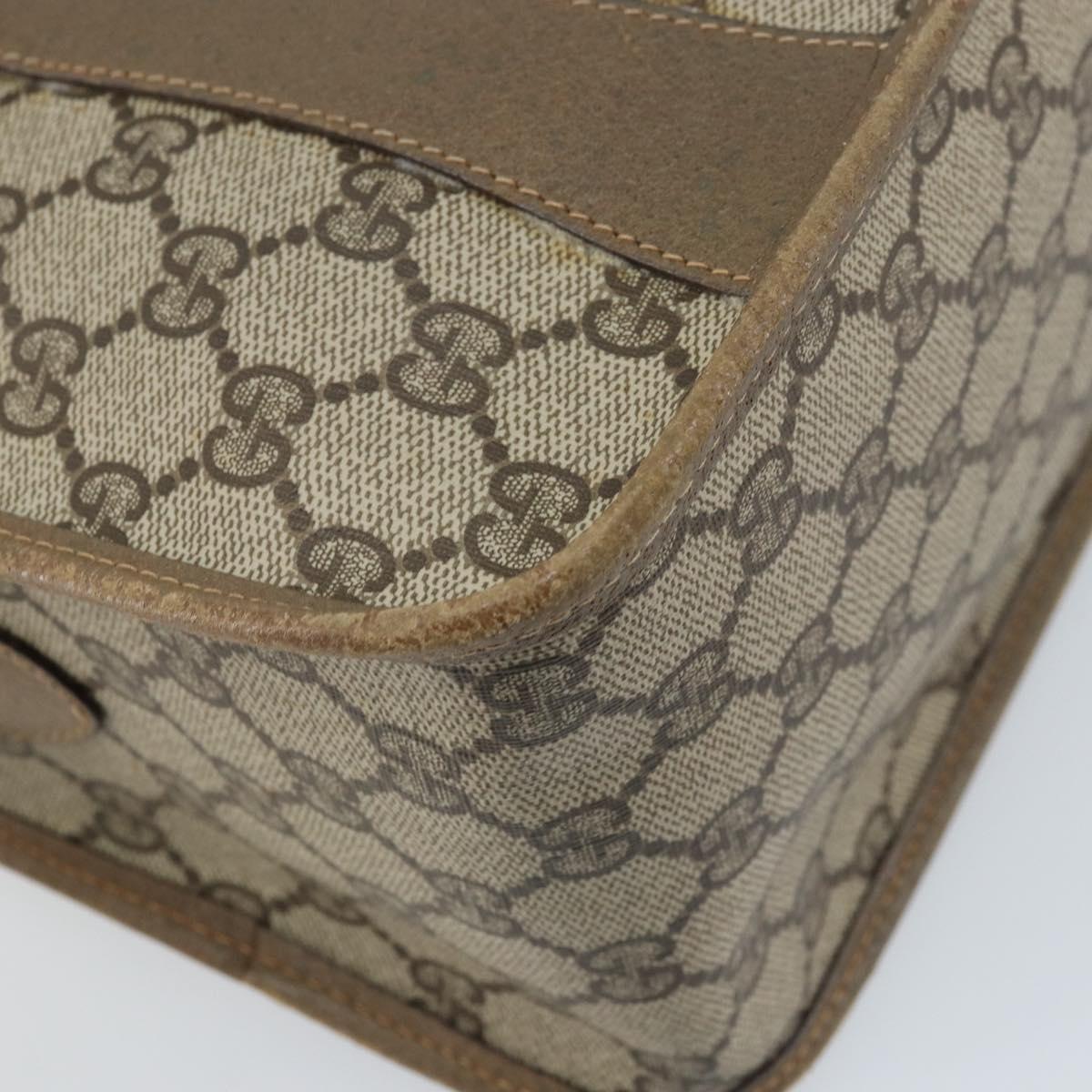 GUCCI GG Supreme Web Sherry Line Bag PVC 2way Beige Gold 41 02 039 Auth 173119