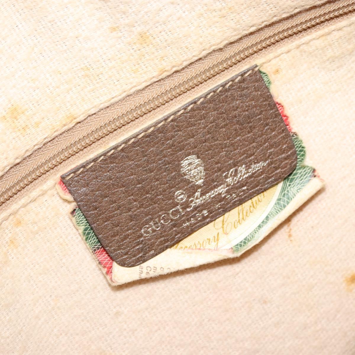 GUCCI GG Supreme Web Sherry Line Bag PVC 2way Beige Gold 41 02 039 Auth 173119
