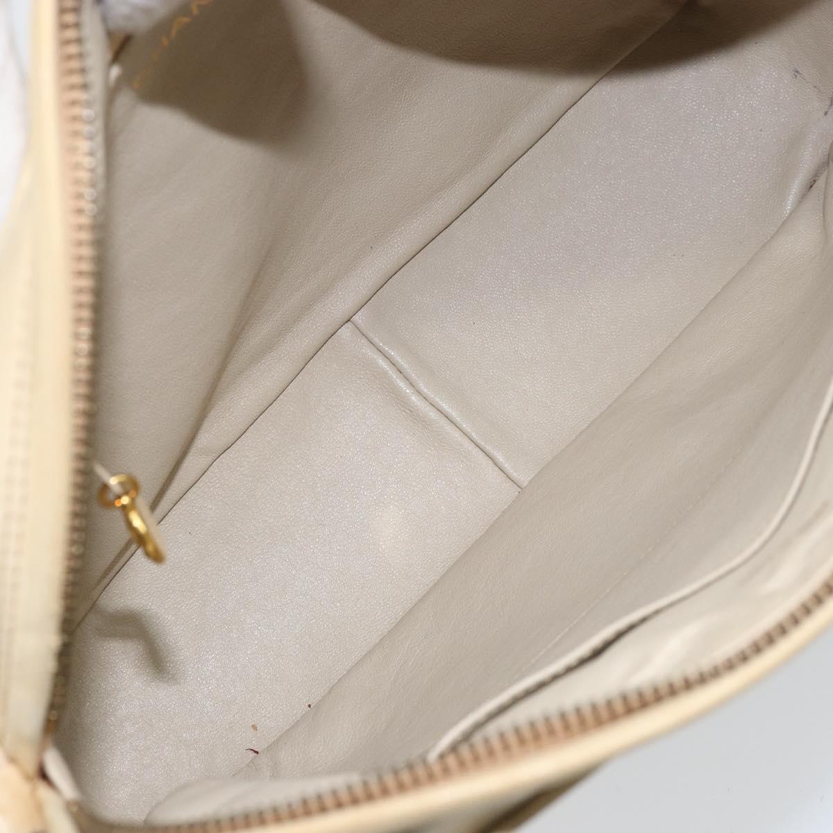 CHANEL Chain Matelasse Shoulder Bag Leather Beige Gold CC Auth 173120A