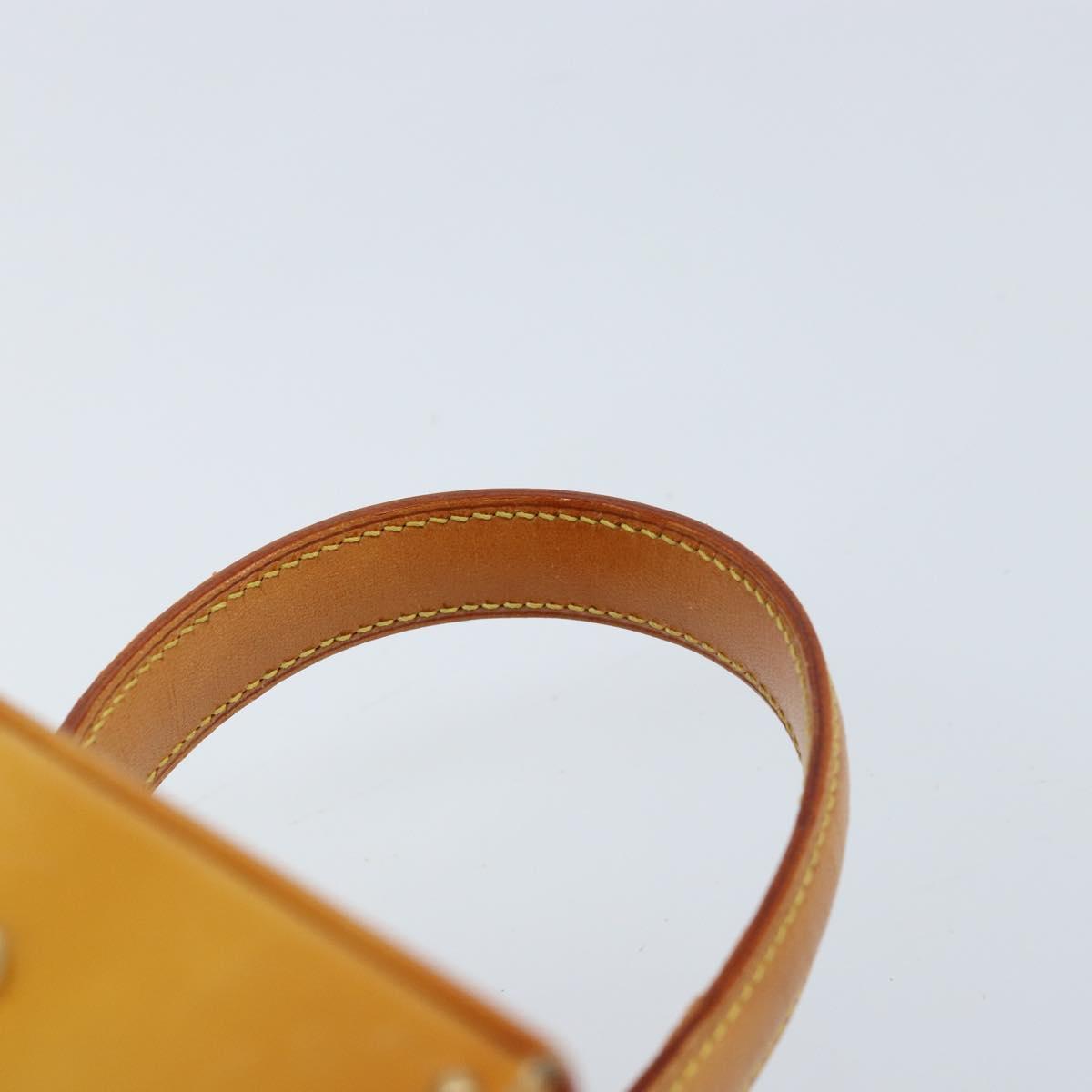 LOUIS VUITTON Monogram Vernis Bleecker Cosmetic Pouch Beige M91002 Auth 173131