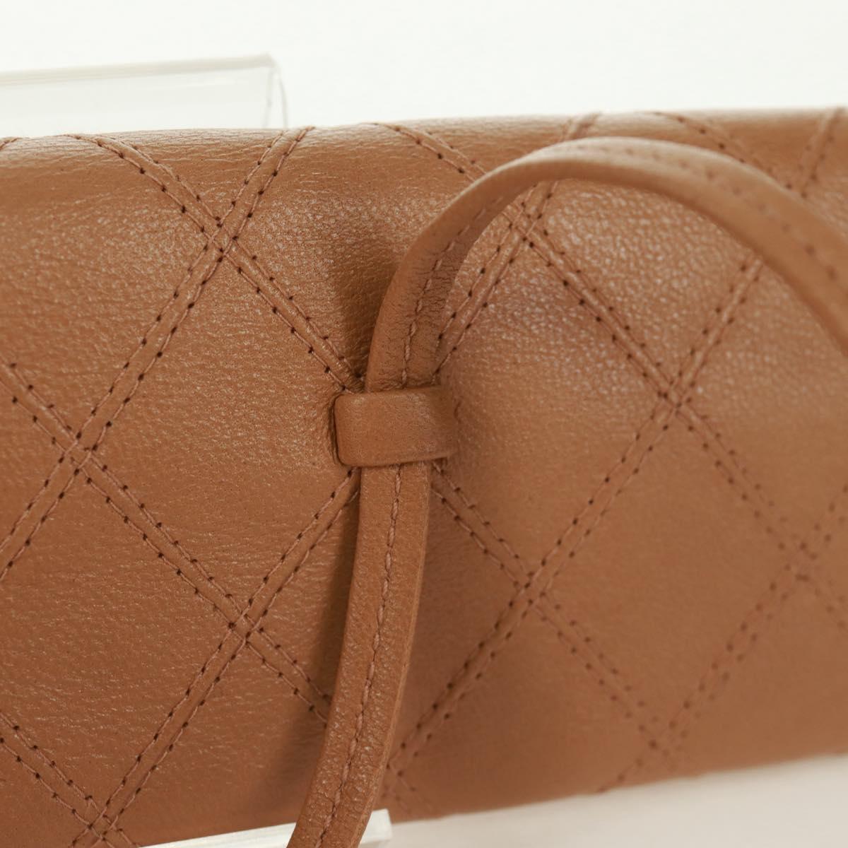 CHANEL Bicolore Accessory Pouch Leather Beige CC Auth 173133V