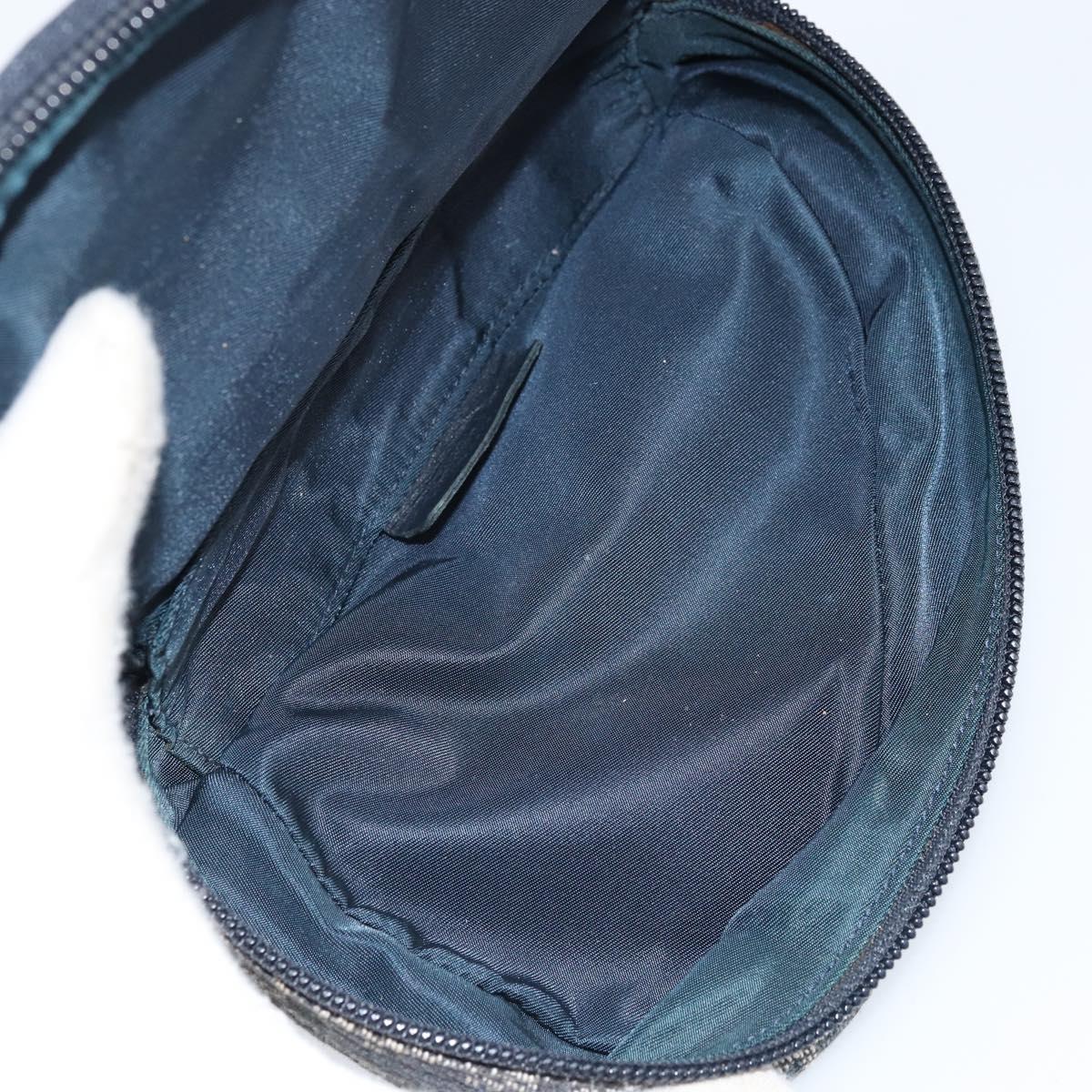 Christian Dior Trotter Canvas Saddle Pouch Navy Gold Auth 173140