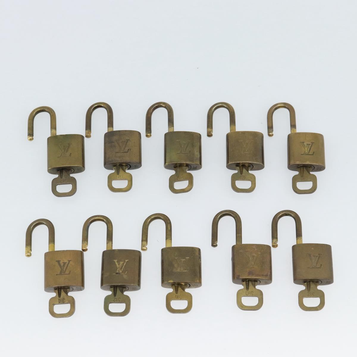 LOUIS VUITTON Padlock 10 Set Padlock metal Gold LV Auth 173149