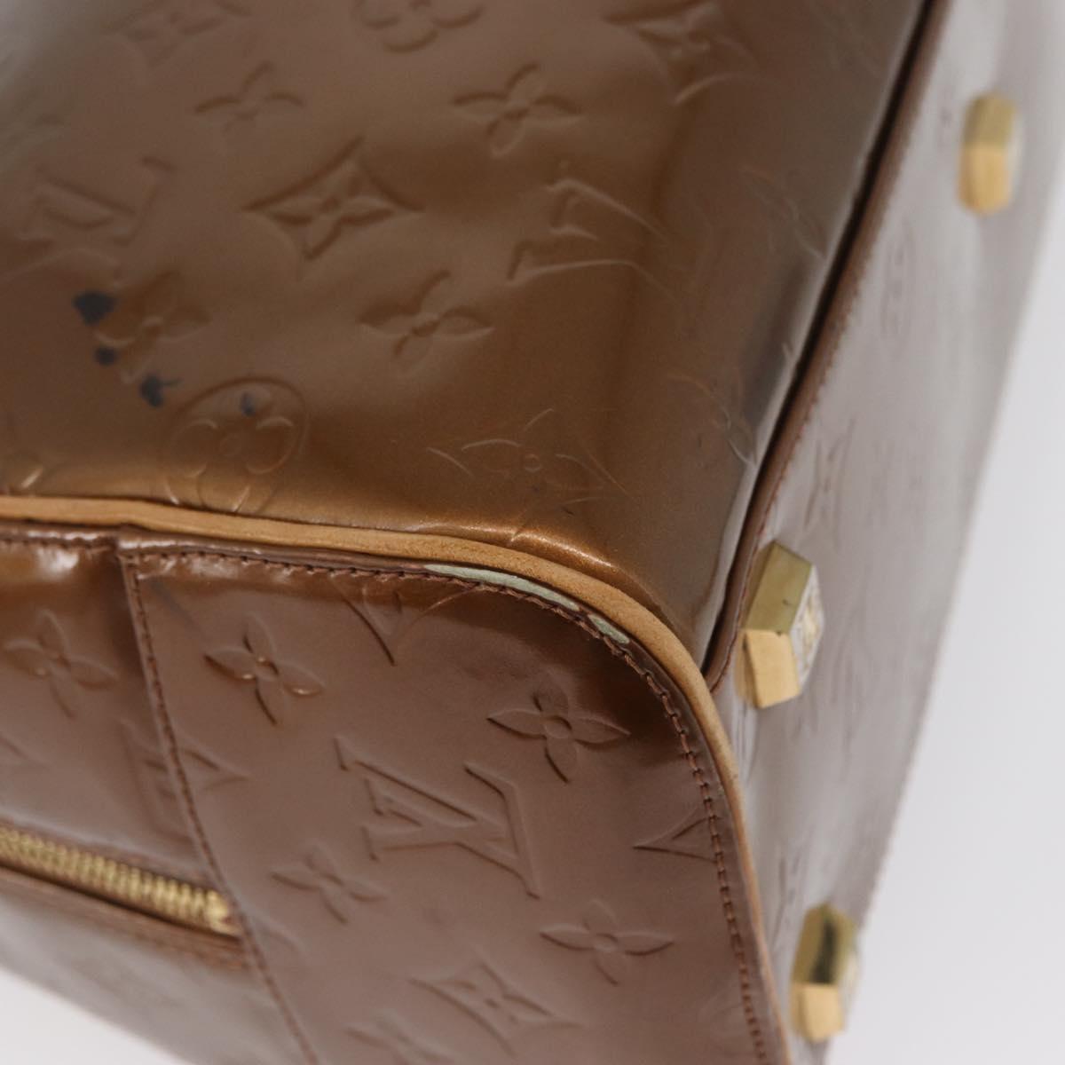 LOUIS VUITTON Monogram Vernis Tompkins Square Bag Bronze M91103 LV Auth 173153
