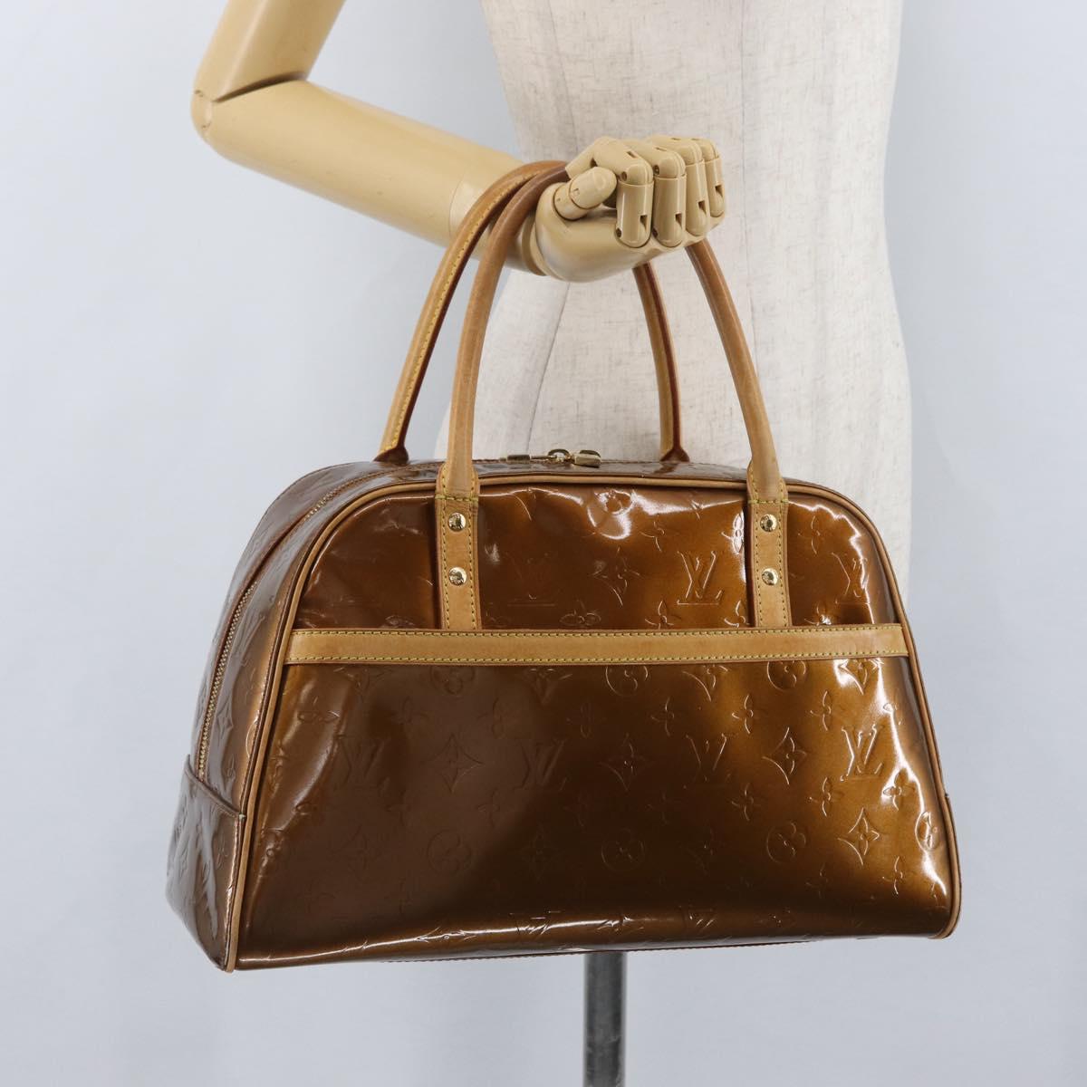 LOUIS VUITTON Monogram Vernis Tompkins Square Bag Bronze M91103 LV Auth 173153