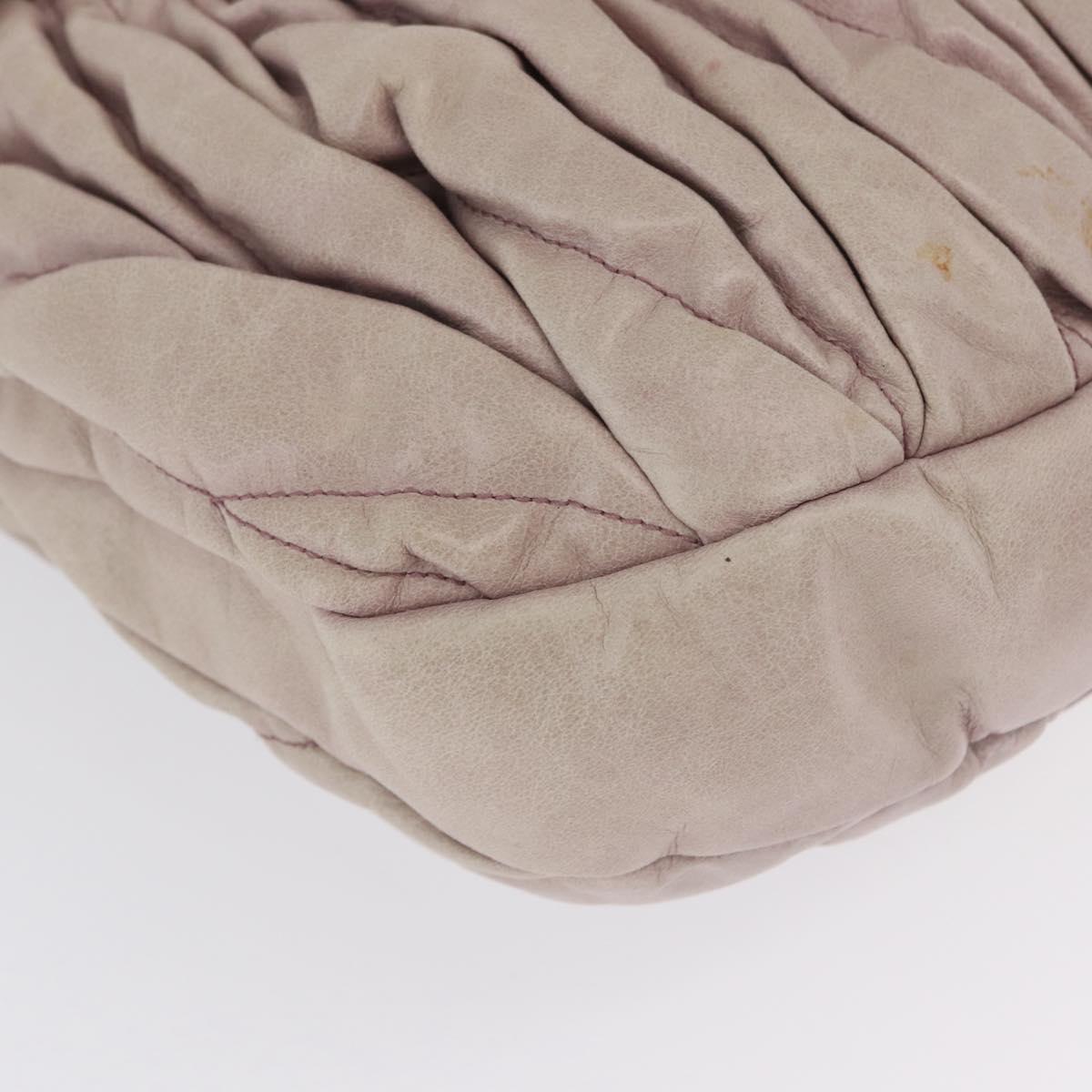 Miu Miu Matelasse Shoulder Bag Leather 2way Pink Gold Auth 173154