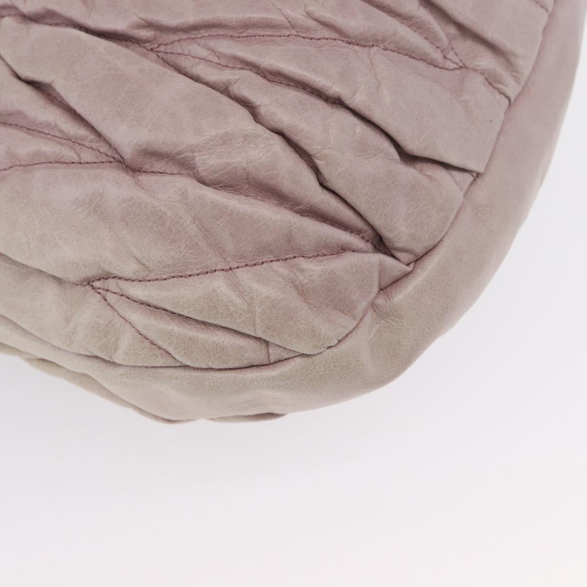 Miu Miu Matelasse Shoulder Bag Leather 2way Pink Gold Auth 173154