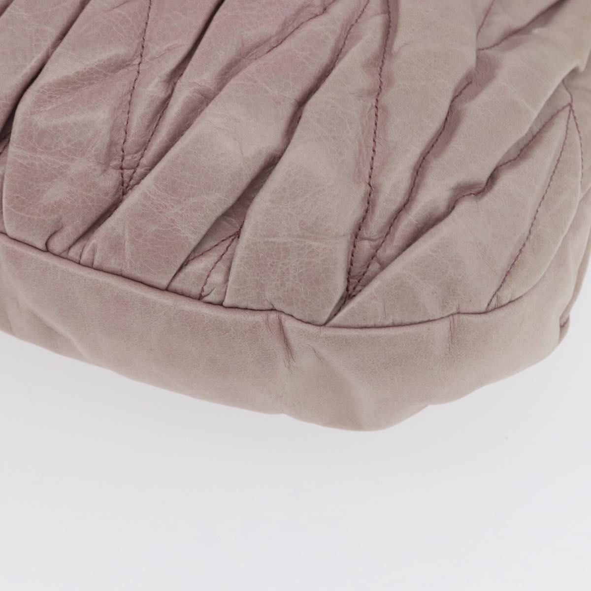 Miu Miu Matelasse Shoulder Bag Leather 2way Pink Gold Auth 173154