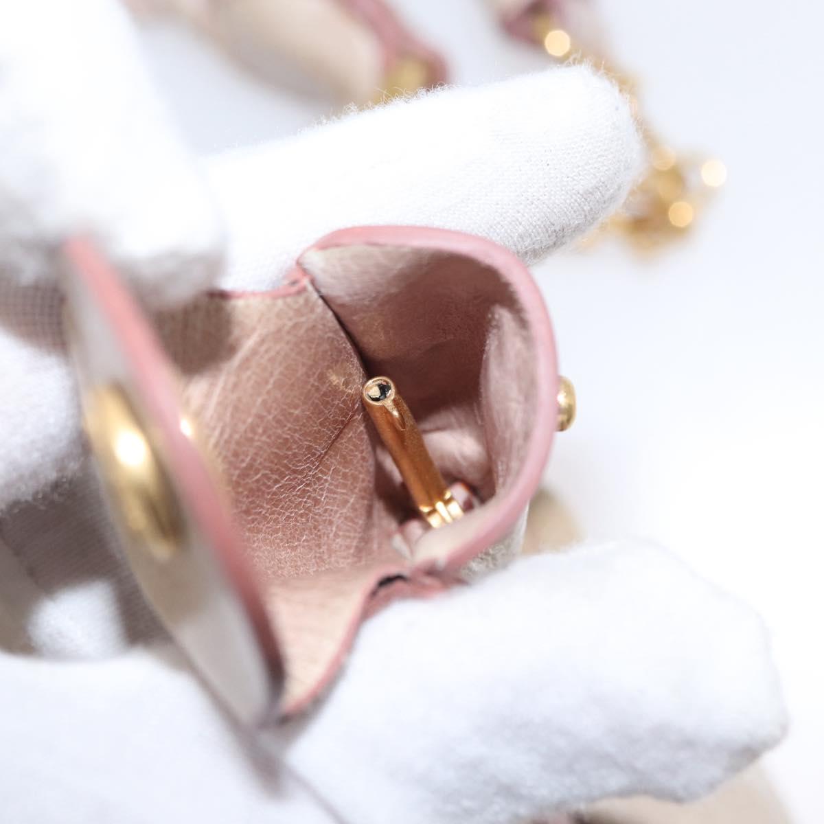 Miu Miu Matelasse Shoulder Bag Leather 2way Pink Gold Auth 173154