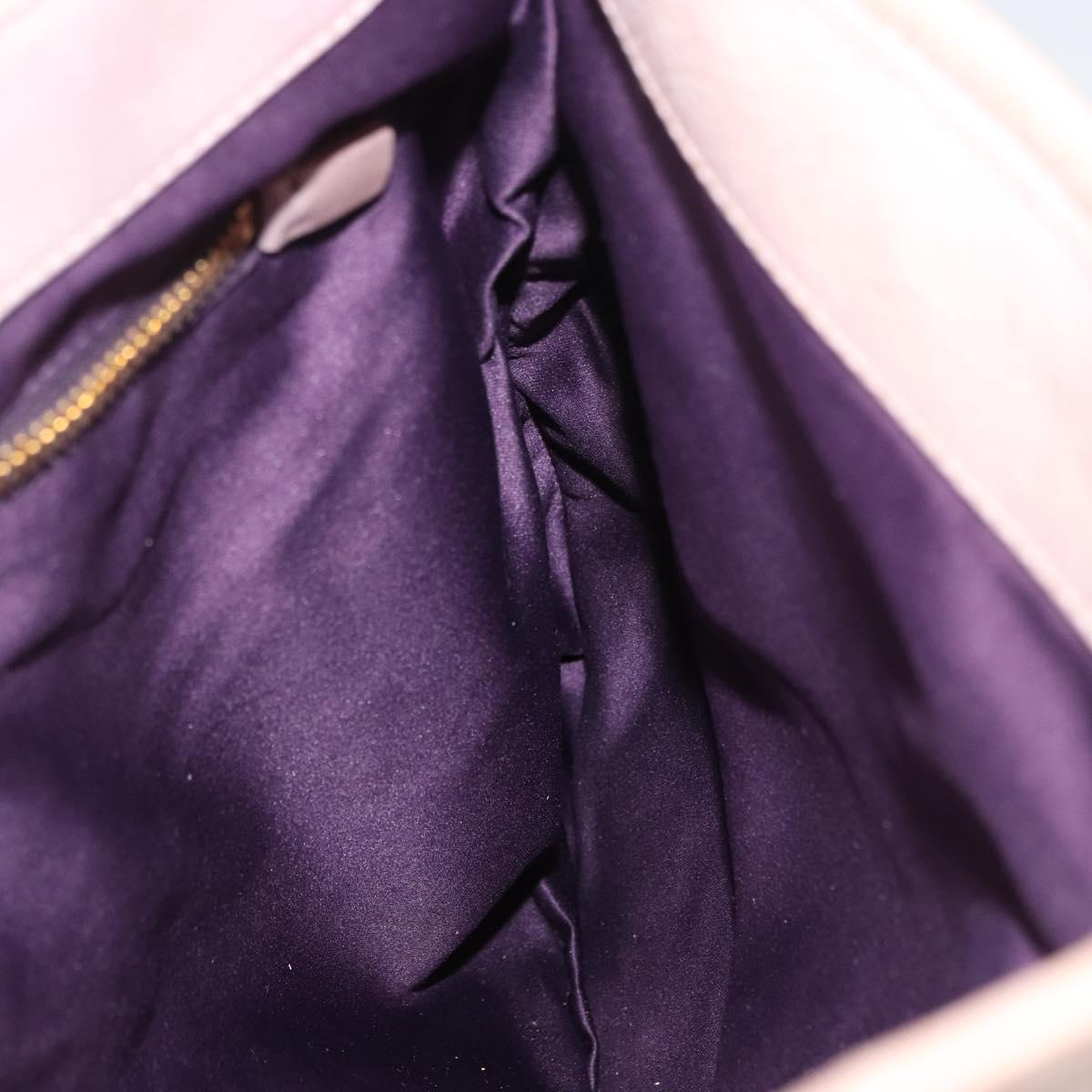 Miu Miu Matelasse Shoulder Bag Leather 2way Pink Gold Auth 173154