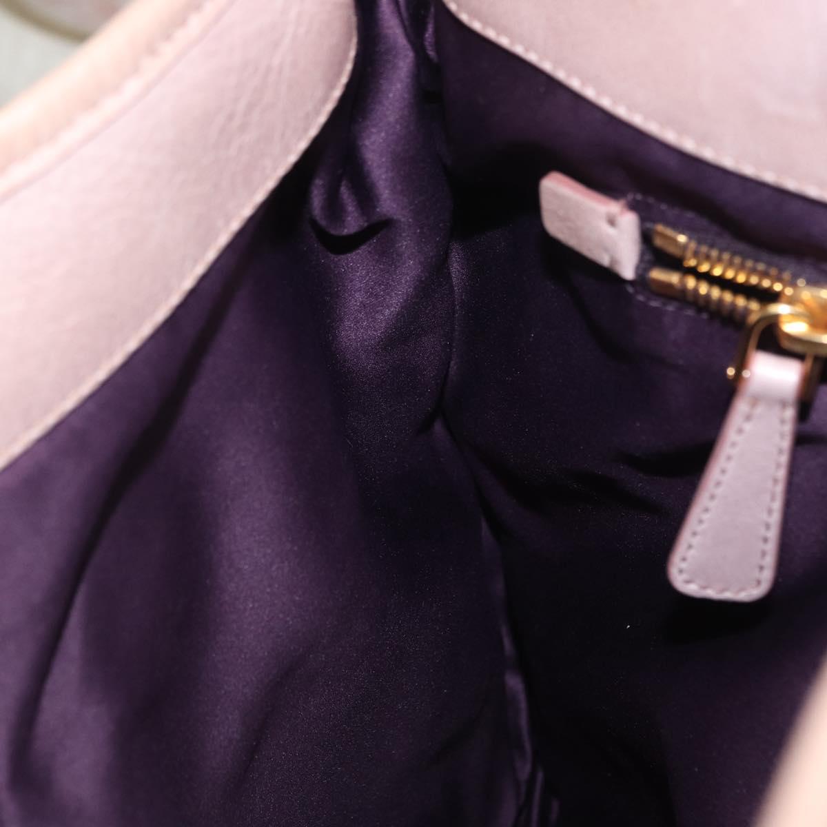 Miu Miu Matelasse Shoulder Bag Leather 2way Pink Gold Auth 173154