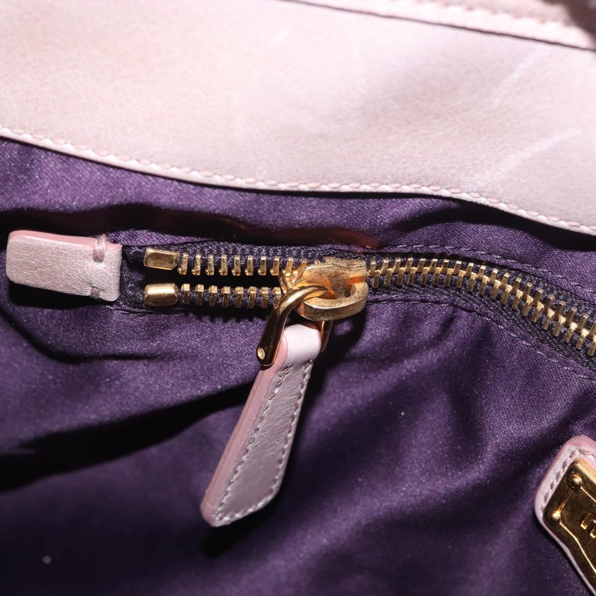 Miu Miu Matelasse Shoulder Bag Leather 2way Pink Gold Auth 173154