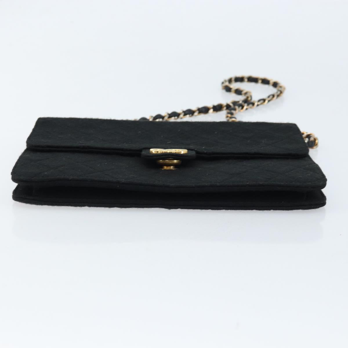 CHANEL Chain Matelasse 22 Shoulder Bag Jersey Black Gold CC Auth 173155