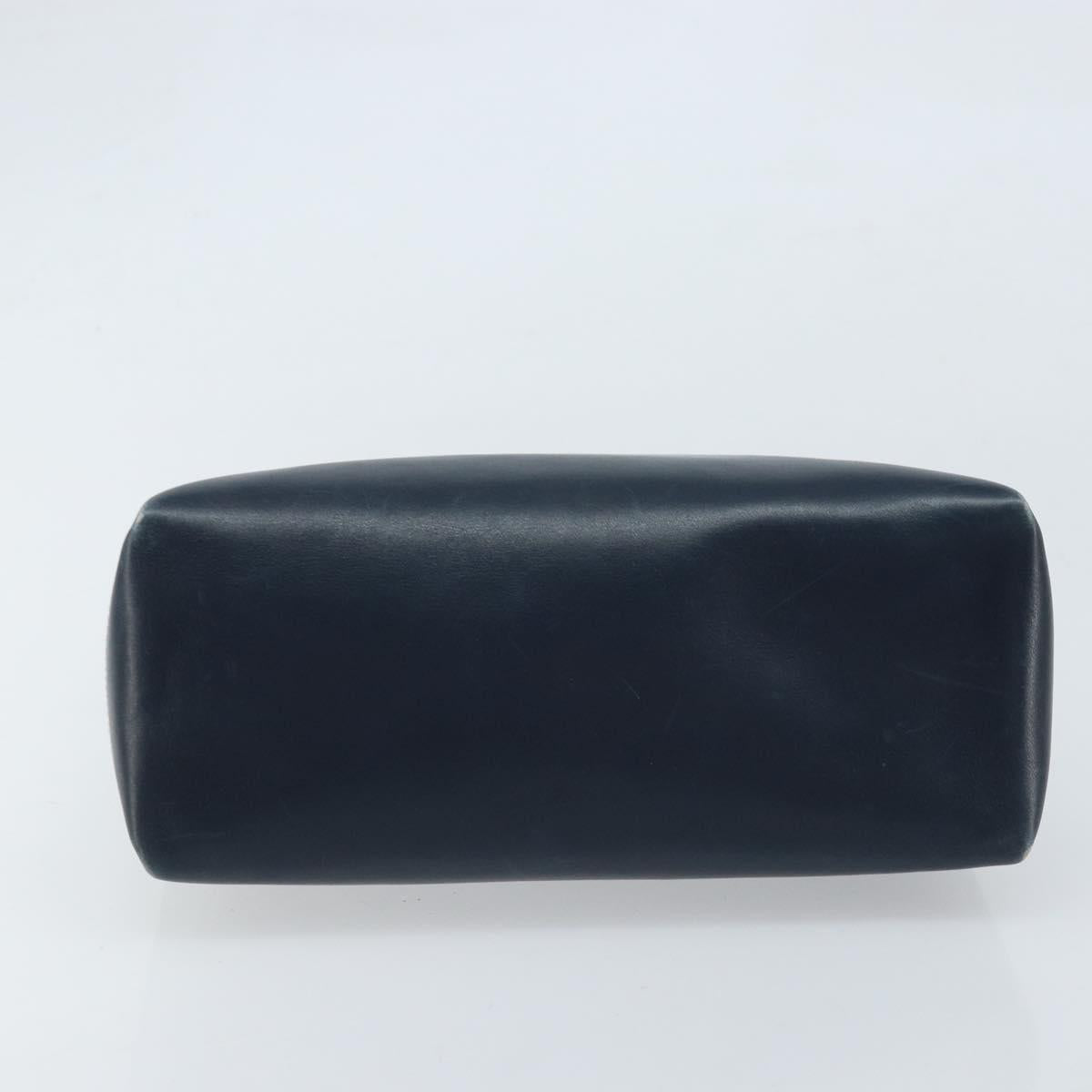 GUCCI Hand Bag Leather Navy gold 000 406 1080 Auth 173159